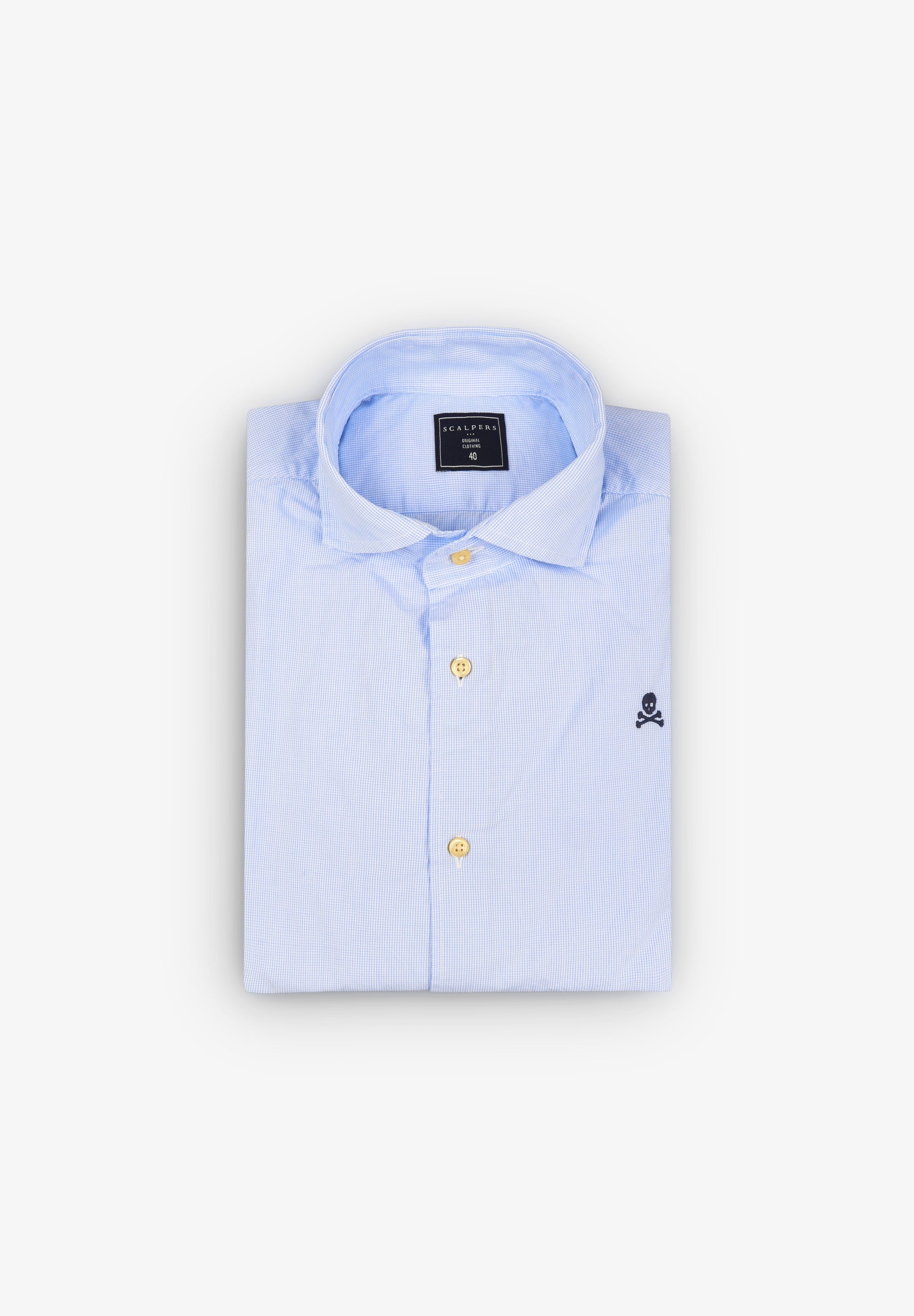 CONTRAST SKULL PLAIN FORMAL SHIRT