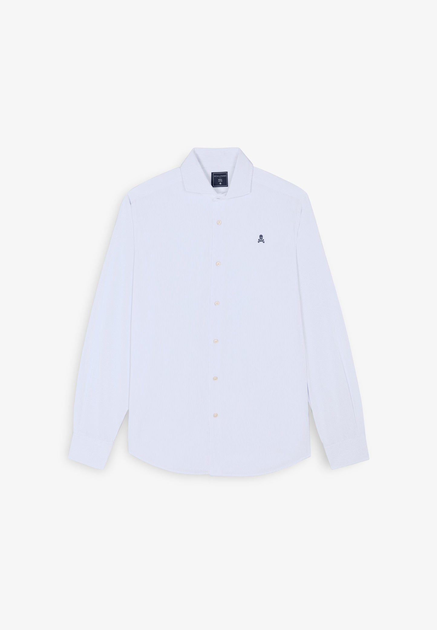 CONTRAST SKULL STRIPED FORMAL SHIRT