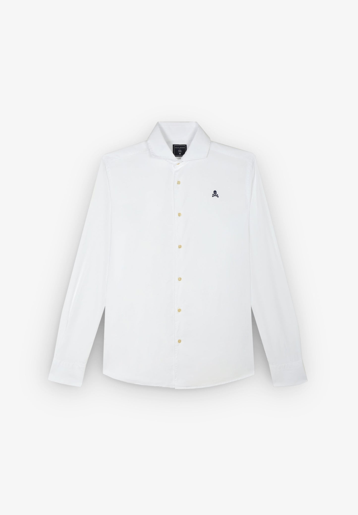 CONTRAST SKULL PLAIN FORMAL SHIRT