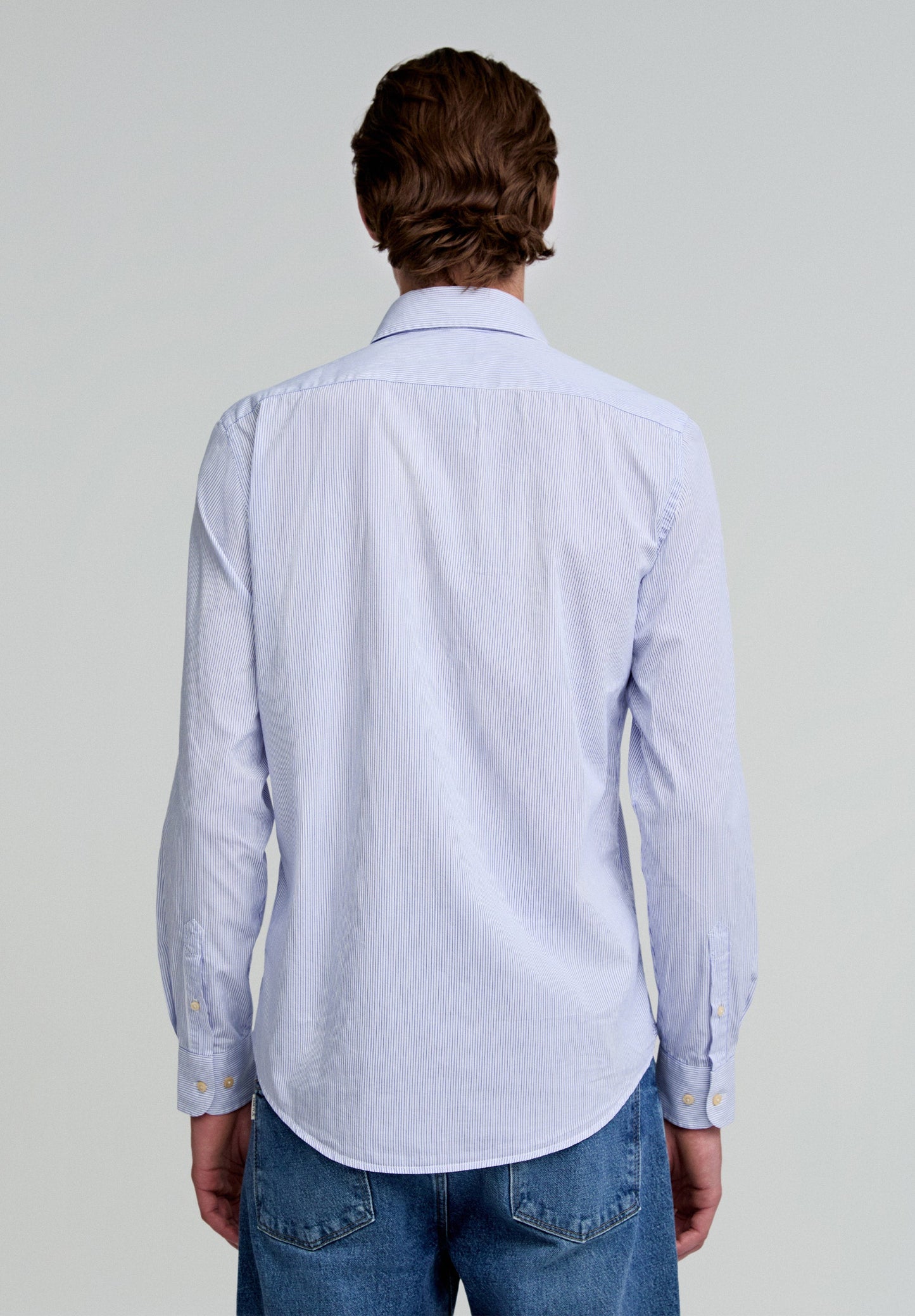 CONTRAST SKULL STRIPED FORMAL SHIRT