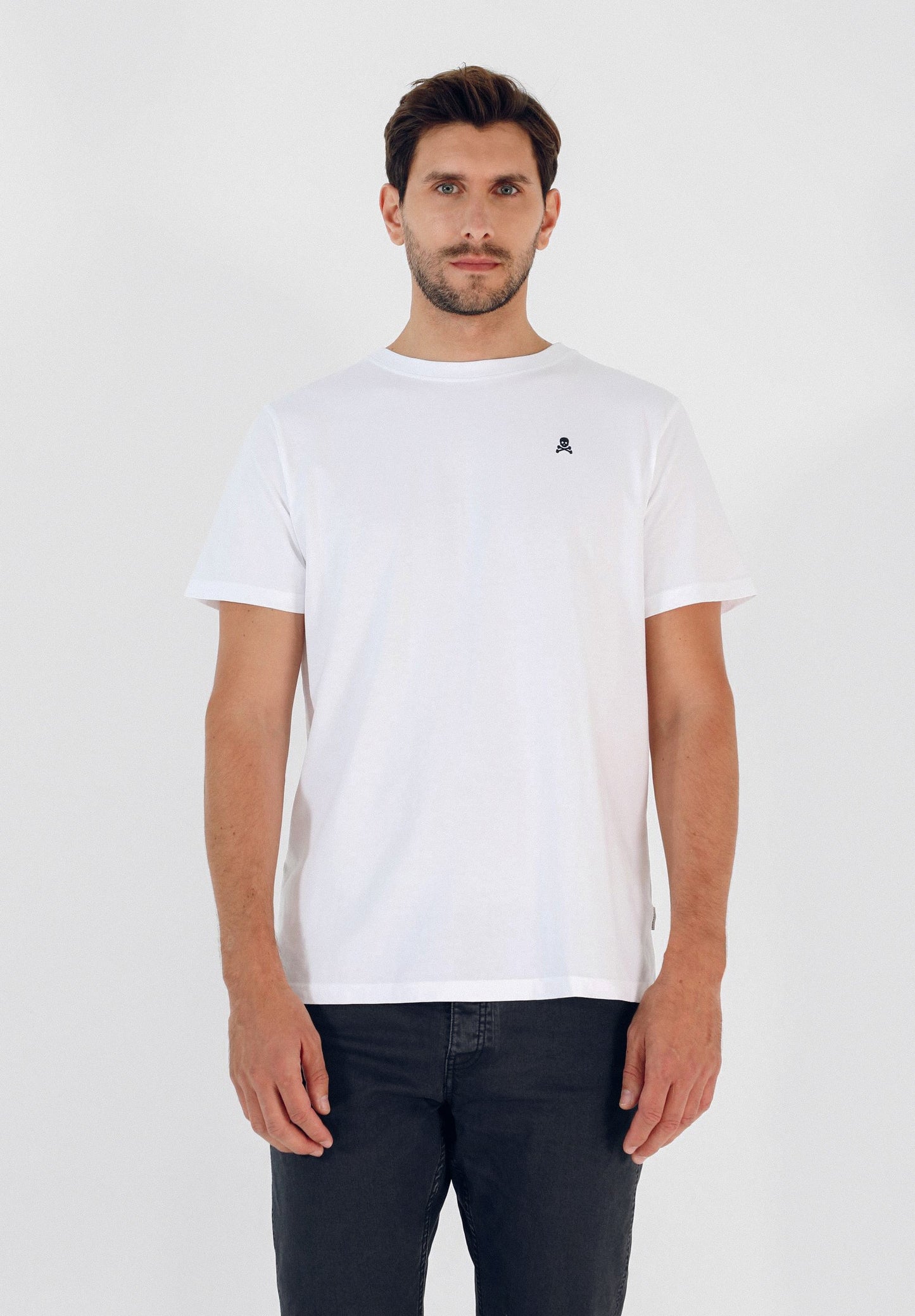 BASIC COTTON SKULL T-SHIRT