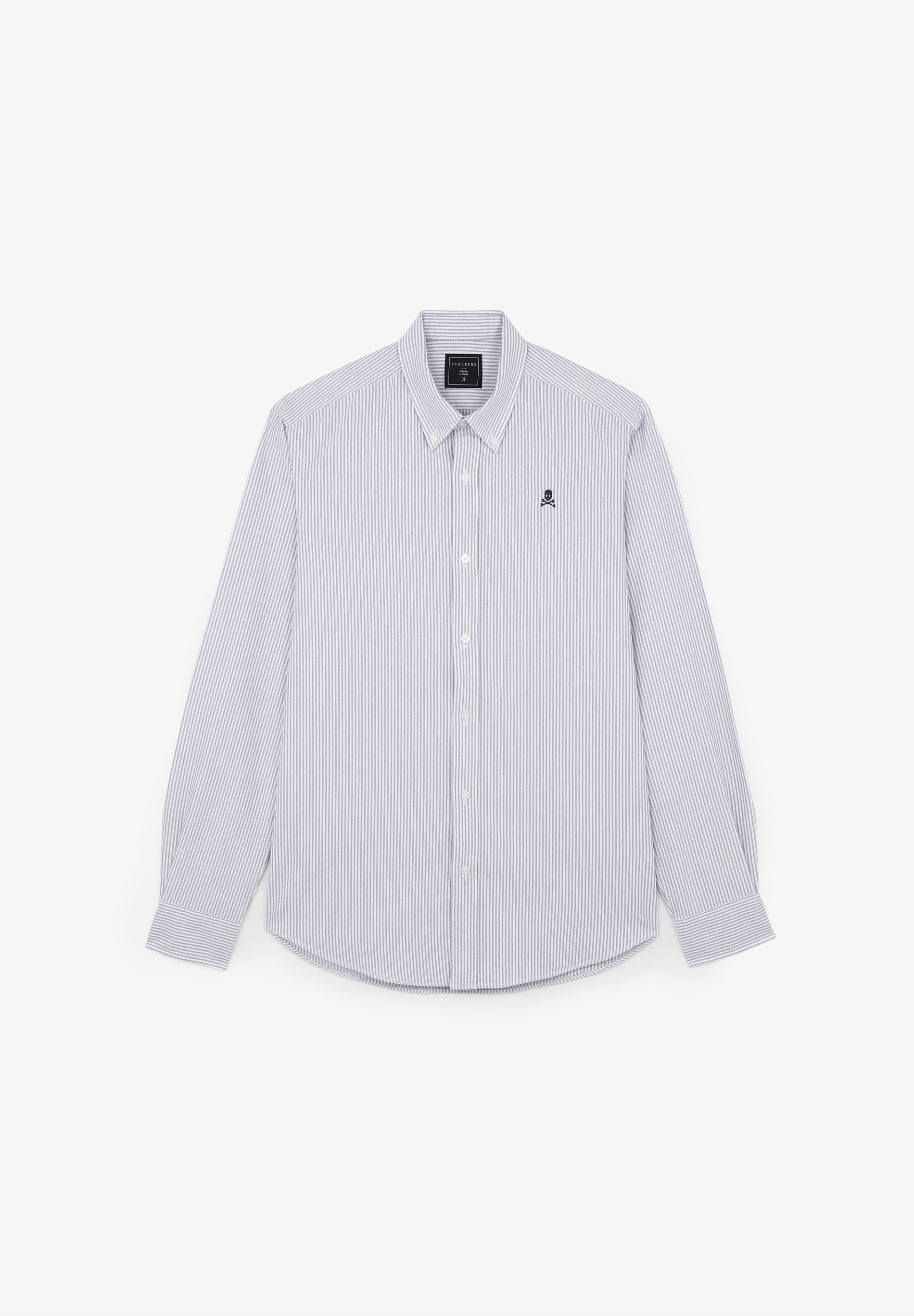 OXFORD SHIRT WITH CONTRAST SKULL PRINT