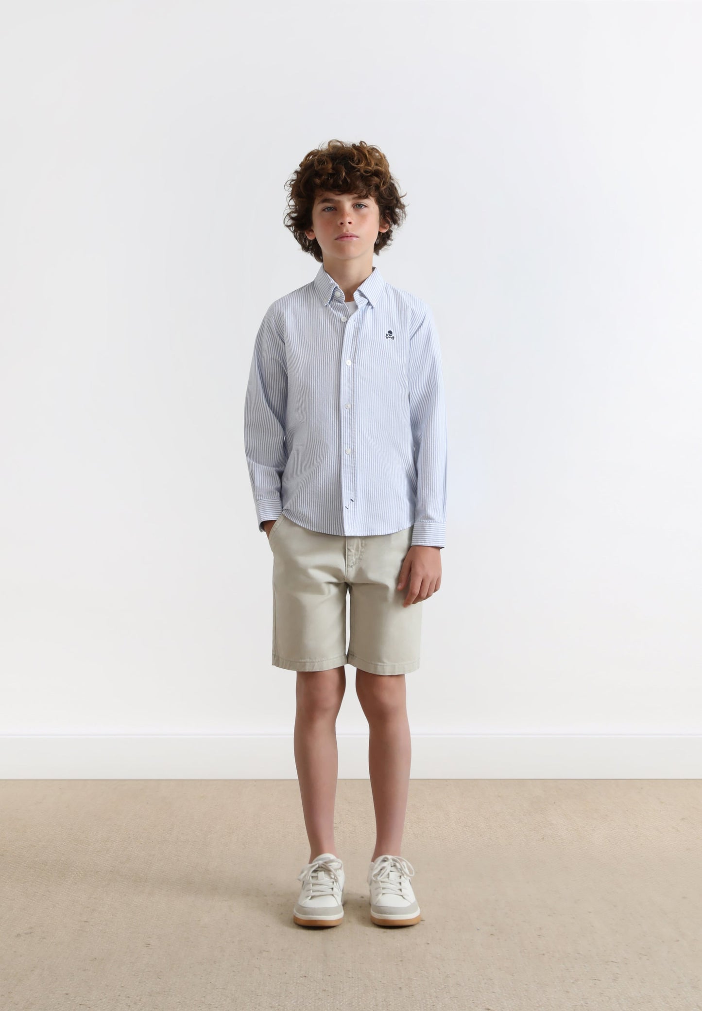 STRIPED SHIRT WITH CONTRAST SKULL