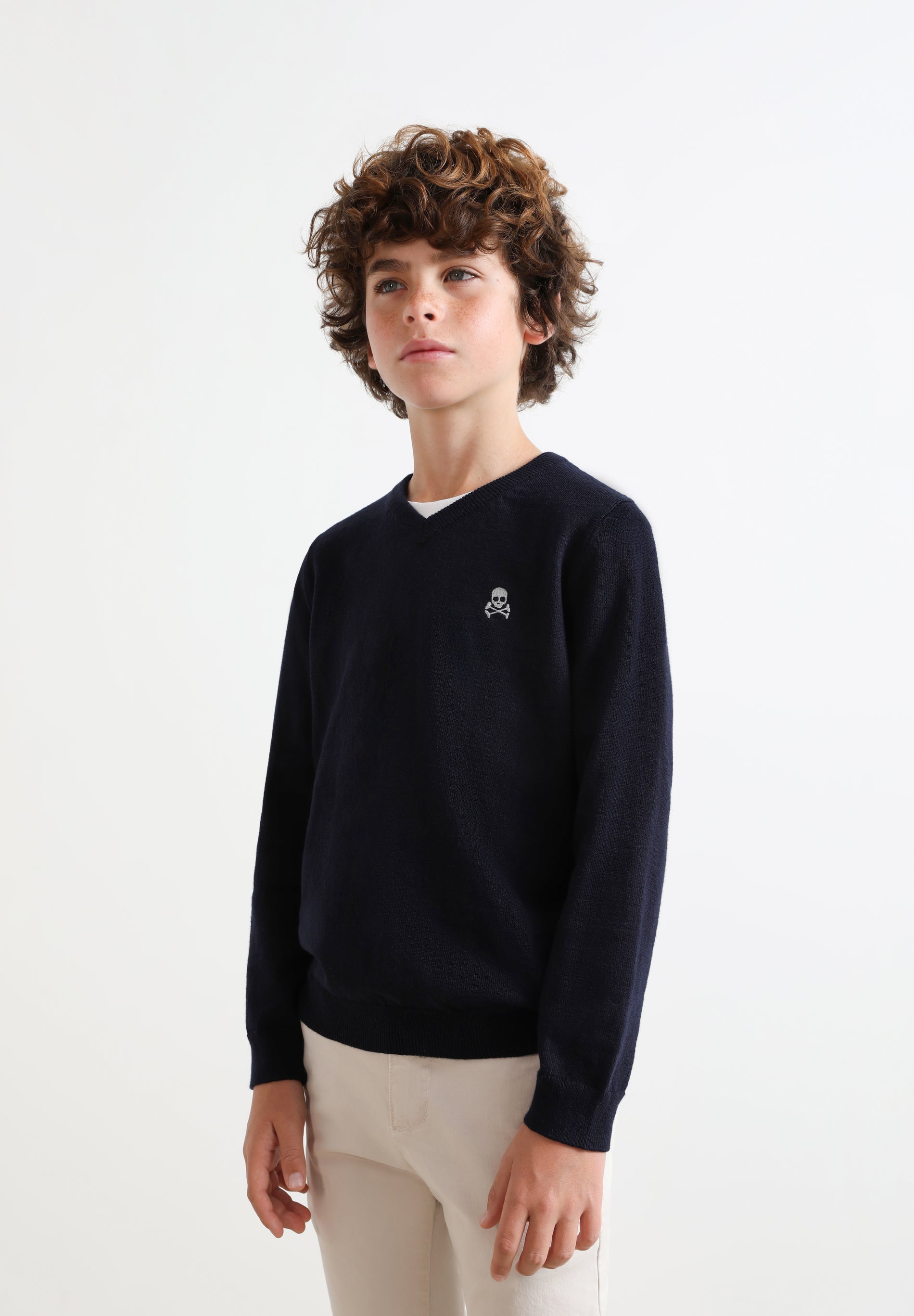 BASIC COTTON EMBROIDERED SWEATER