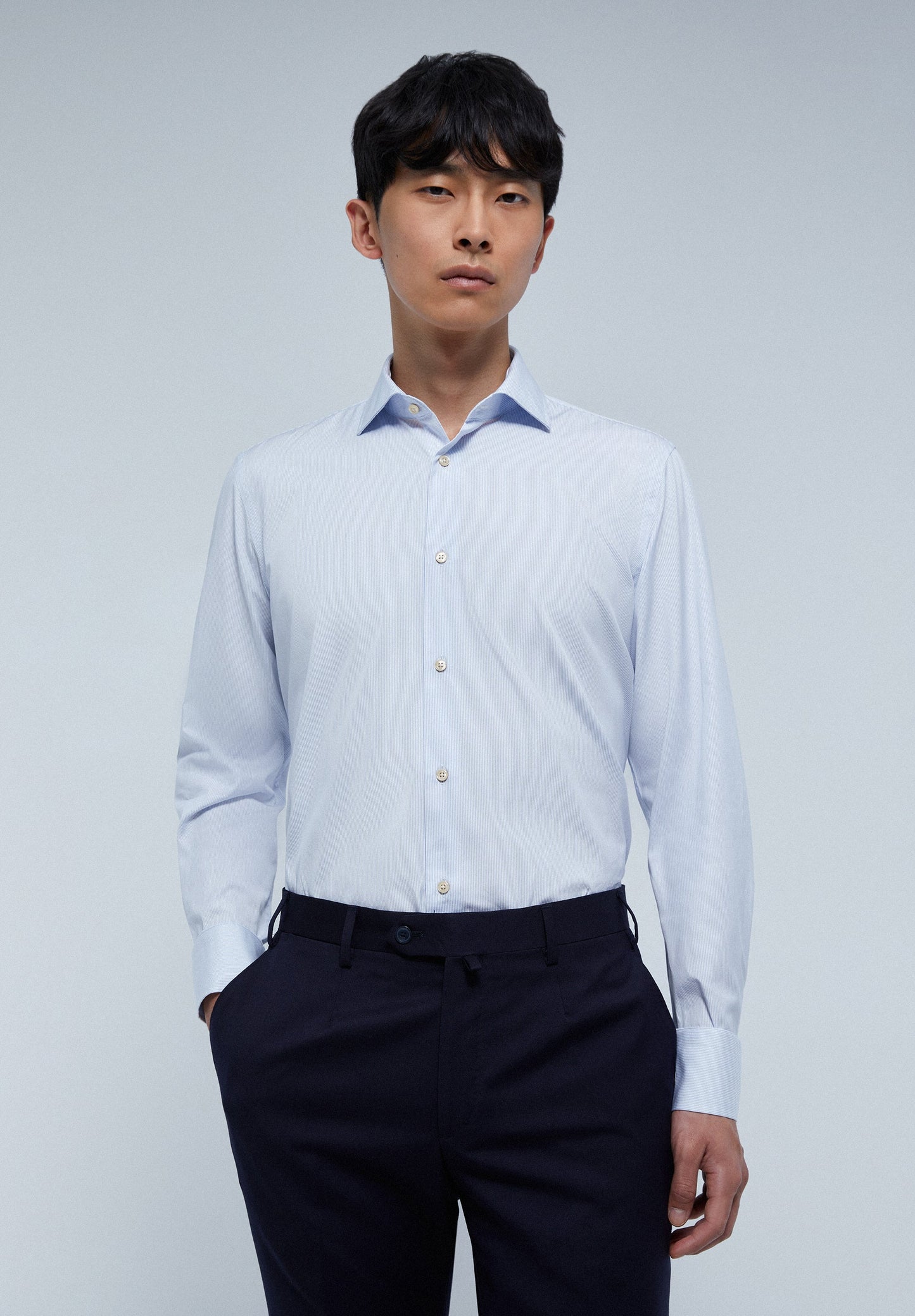 MIXED CUFF DRESS SHIRT