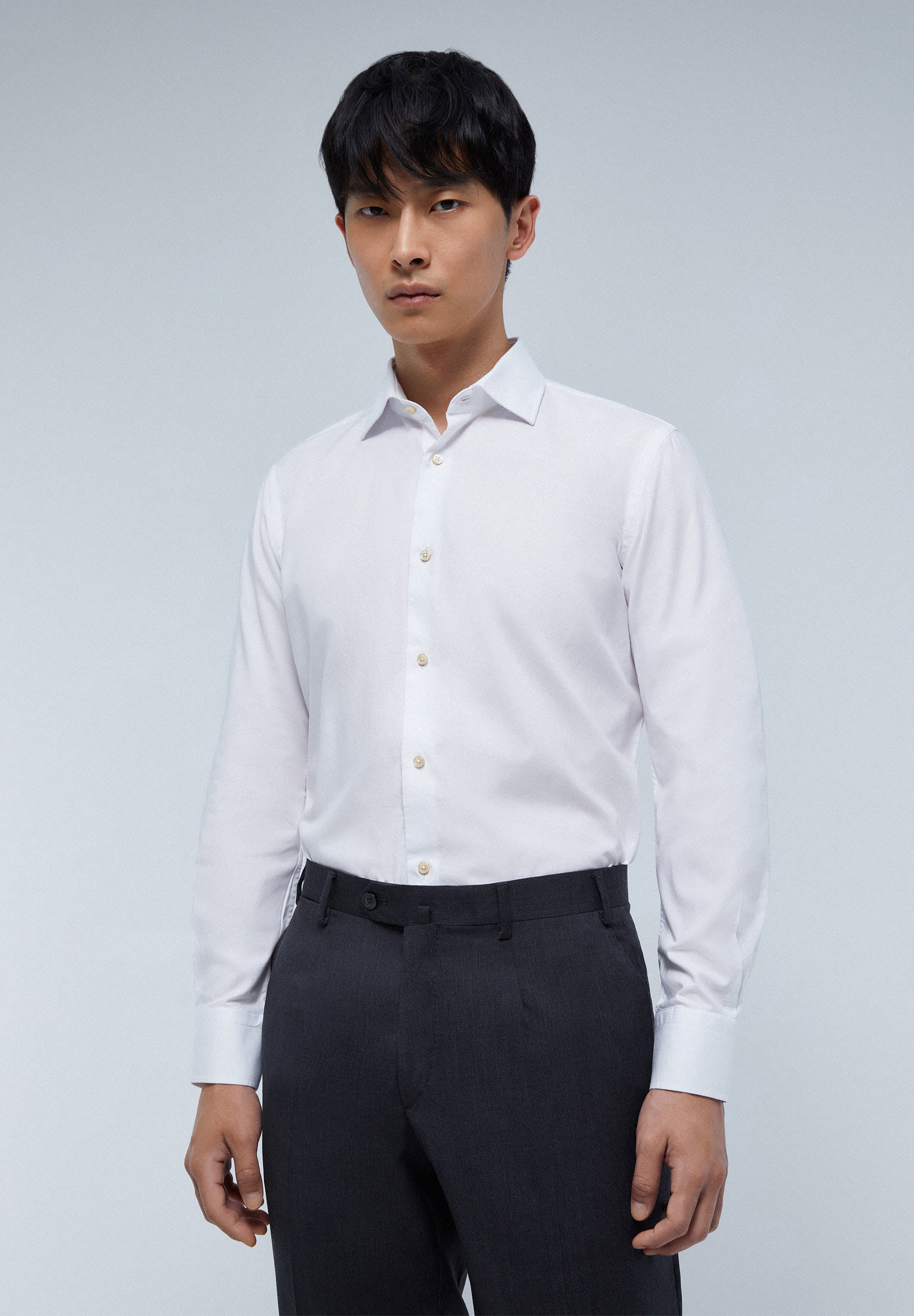 MIXED CUFF DRESS SHIRT