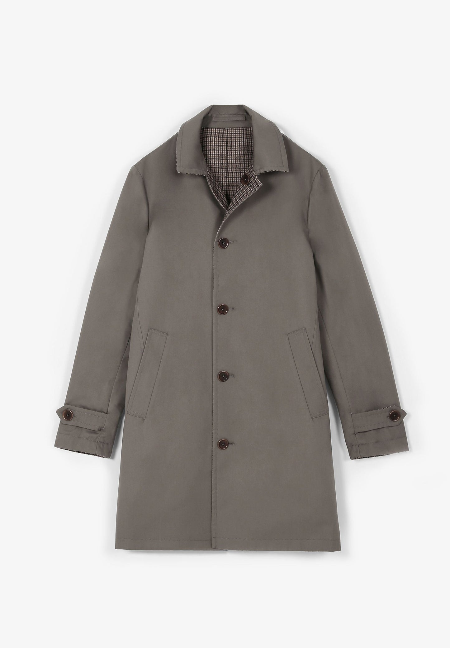 REVERSIBLE CHECKED TRENCH COAT