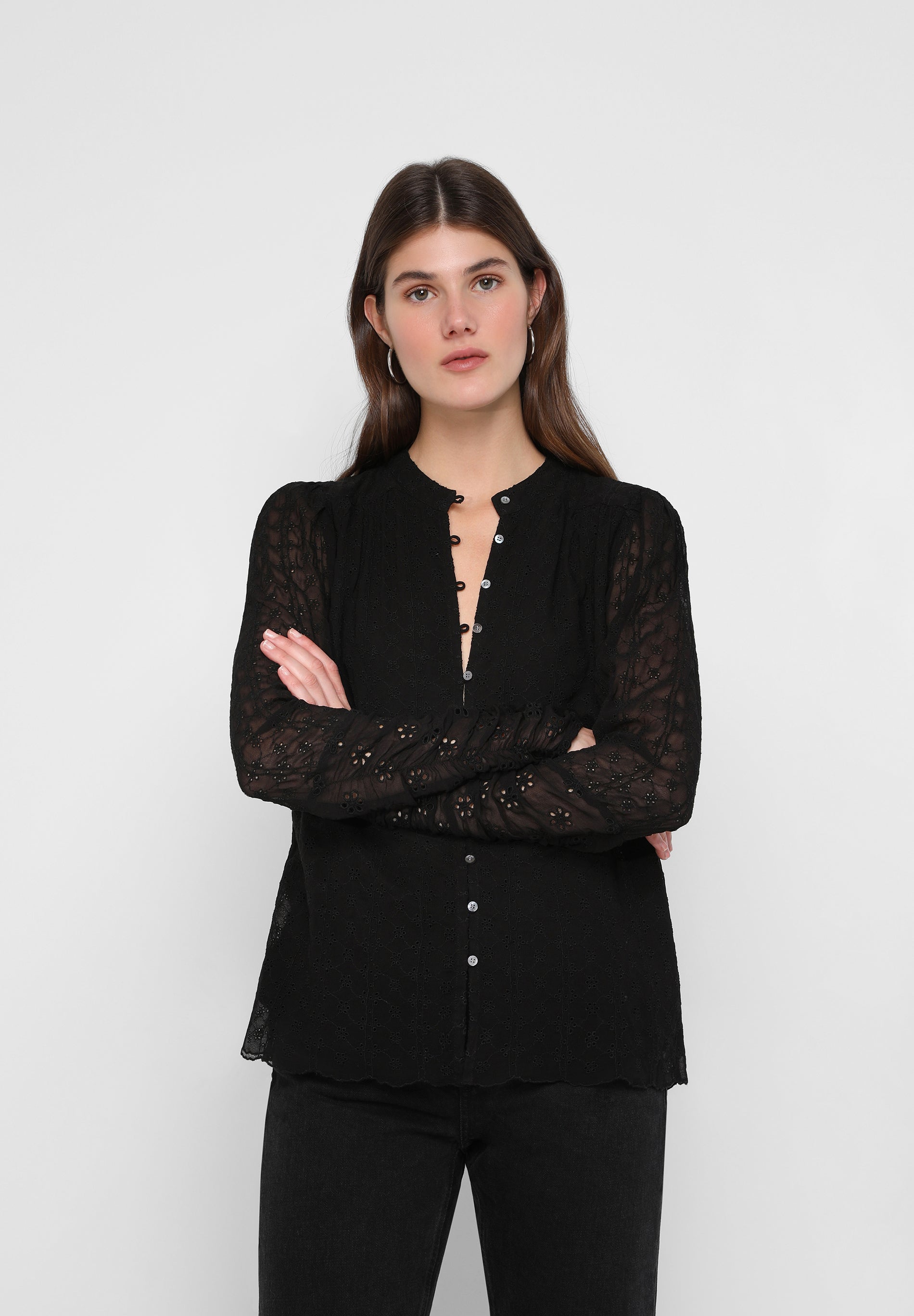 SHIRT WITH SWISS EMBROIDERY