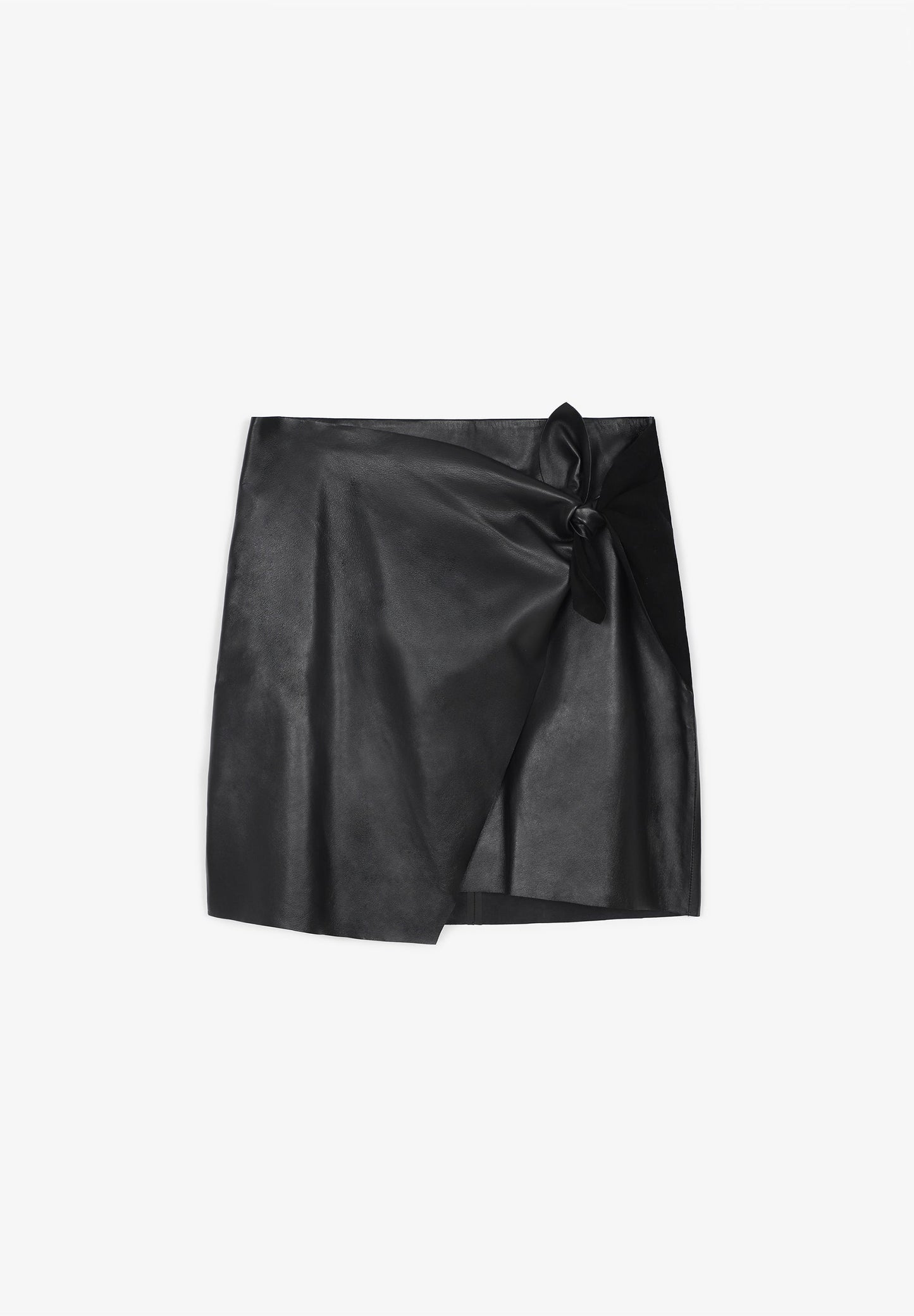 LEATHER MINI SKIRT WITH KNOT