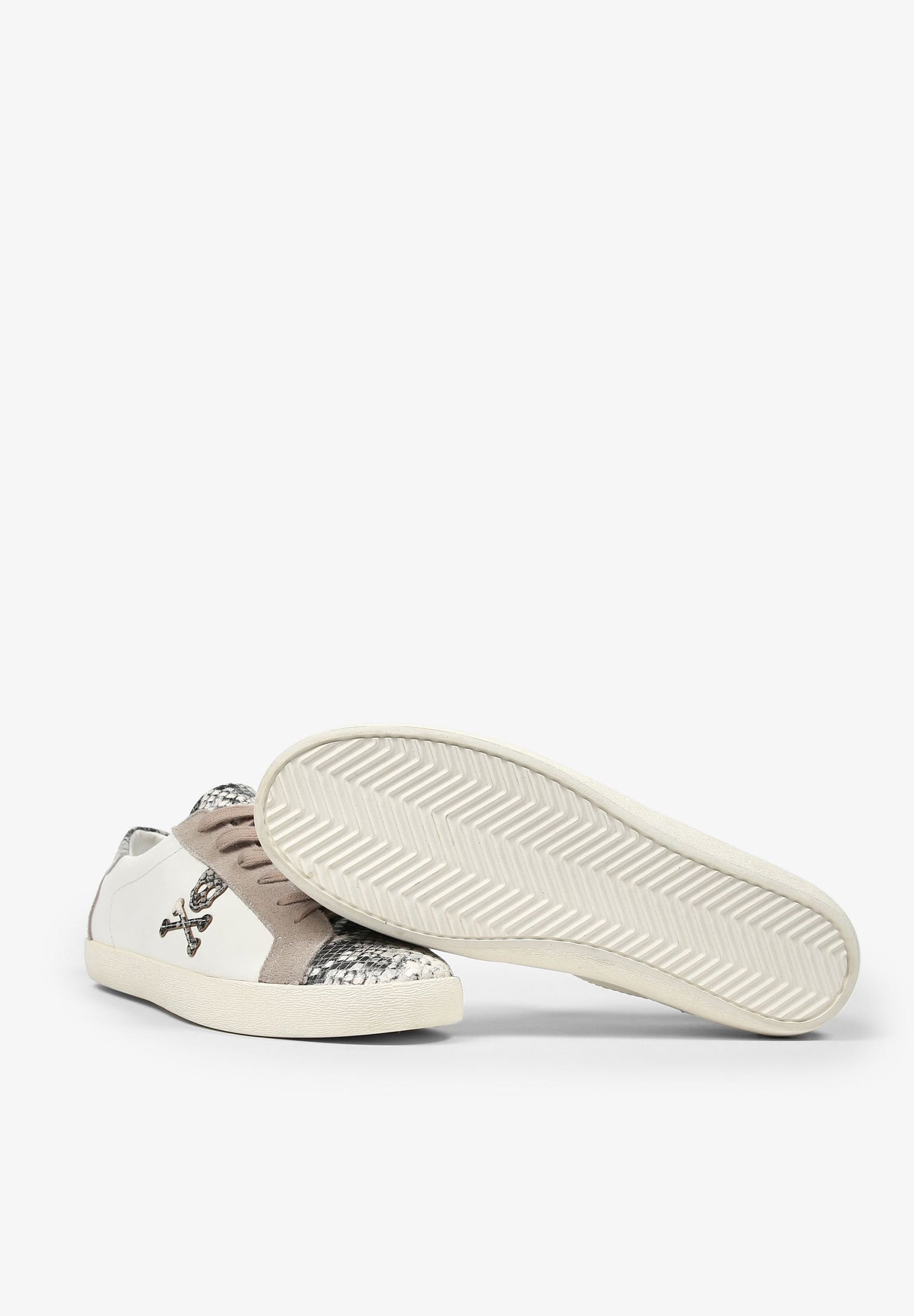 SNAKESKIN PRINT LOW TOP SNEAKERS