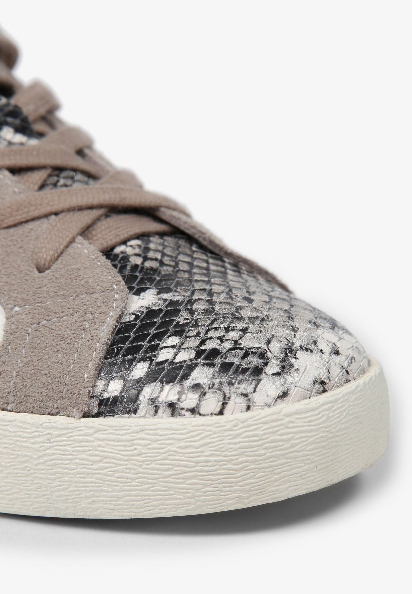 SNAKESKIN PRINT LOW TOP SNEAKERS