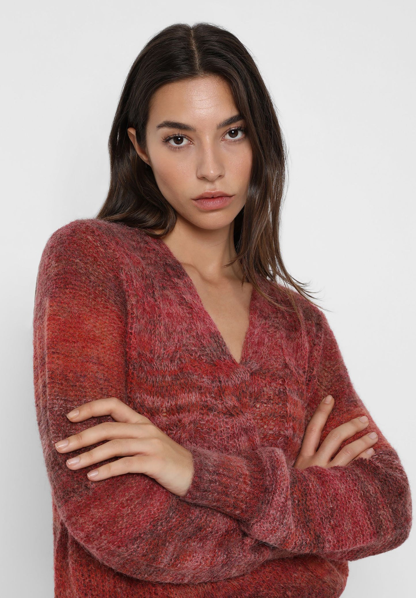 STRIPED DOUBLE-BREASTED SWEATER