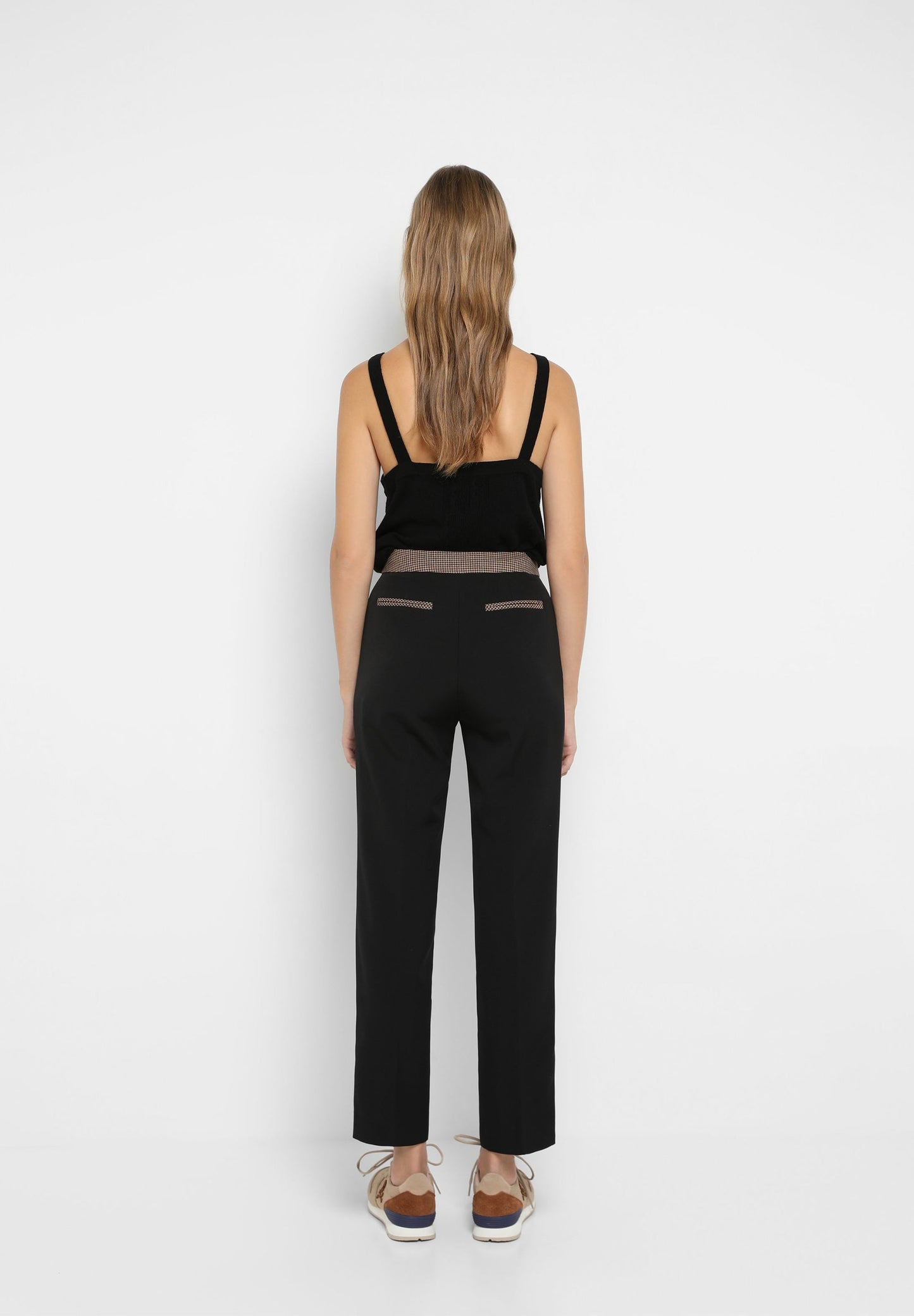 CONTRAST WAIST TROUSERS