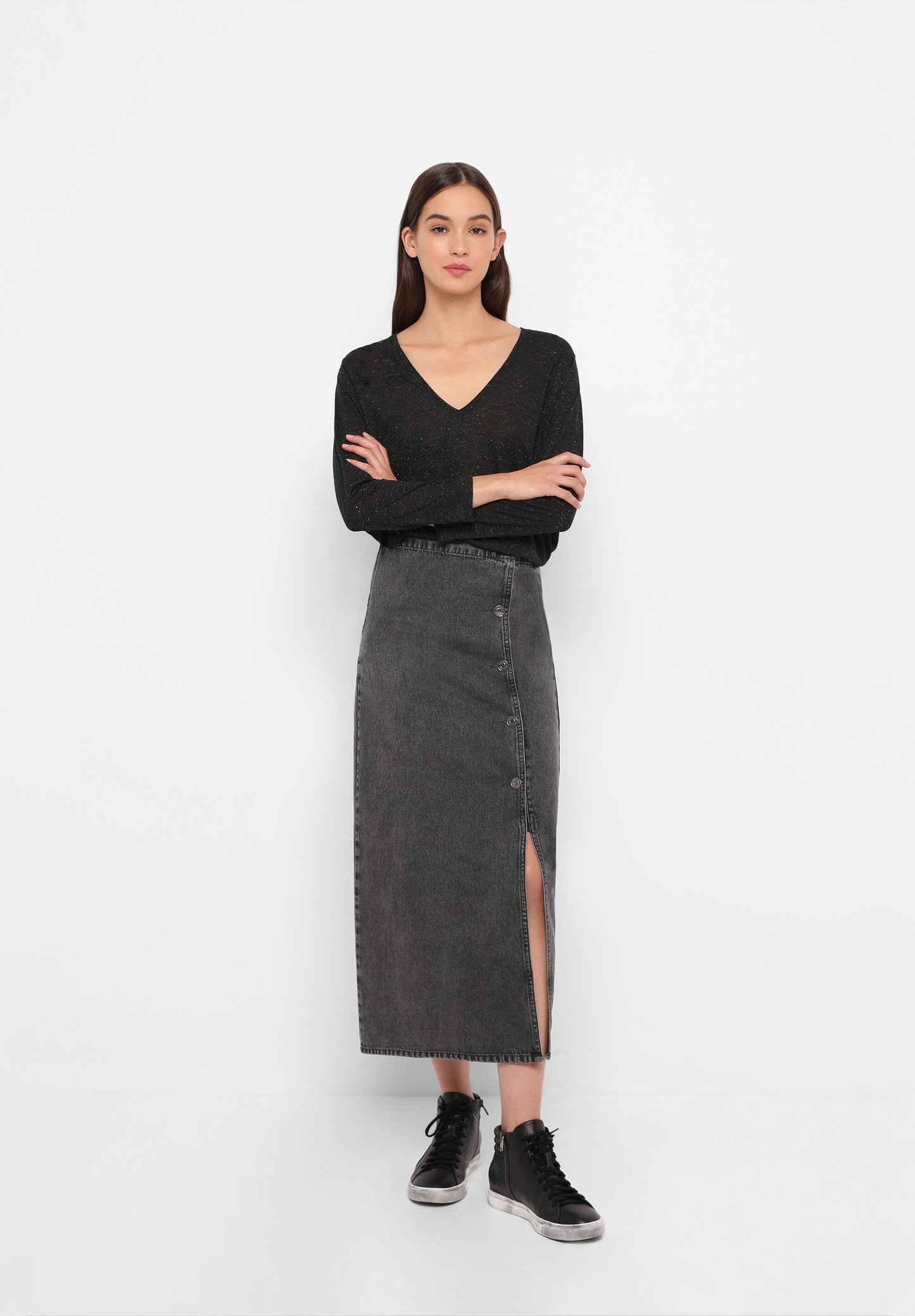 DENIM MIDI SKIRT
