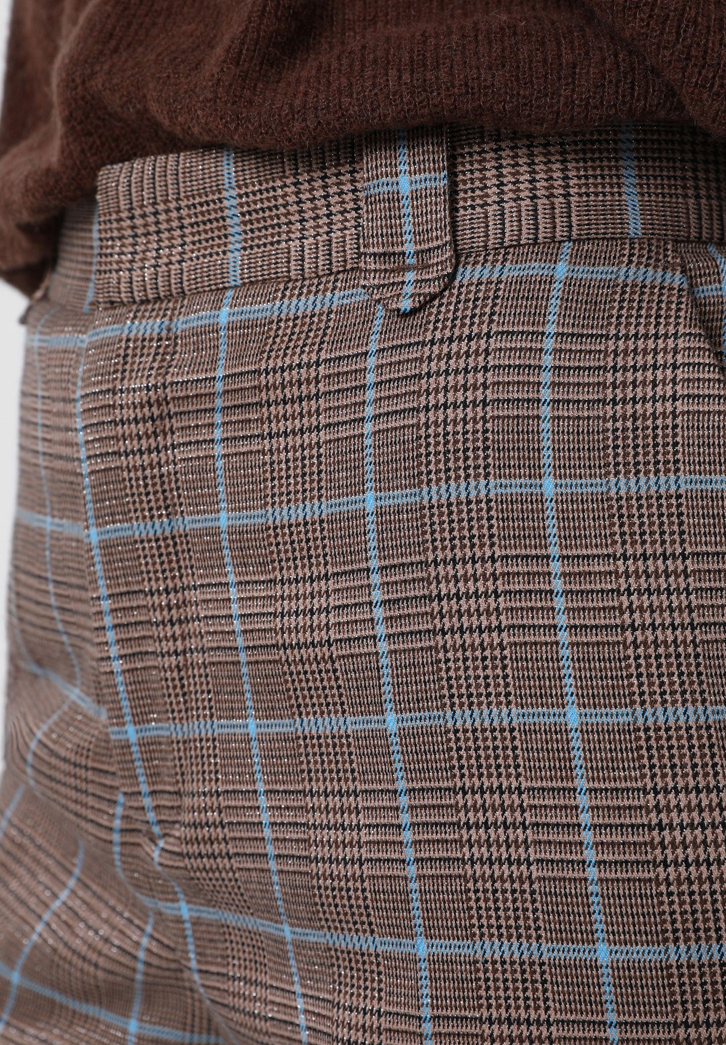 STRAIGHT CUT CHECK TROUSERS