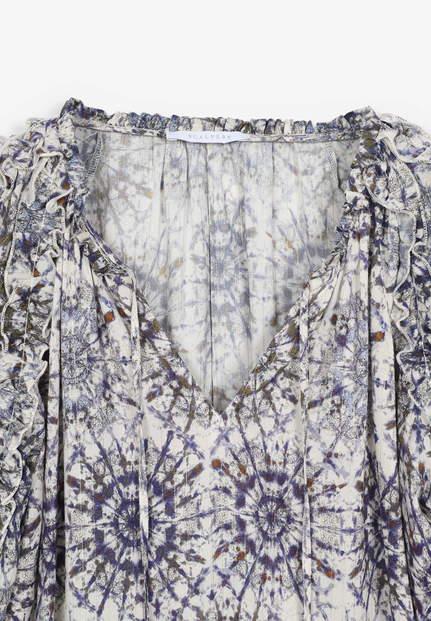 PRINTED BLOUSE WITH RUFFLES