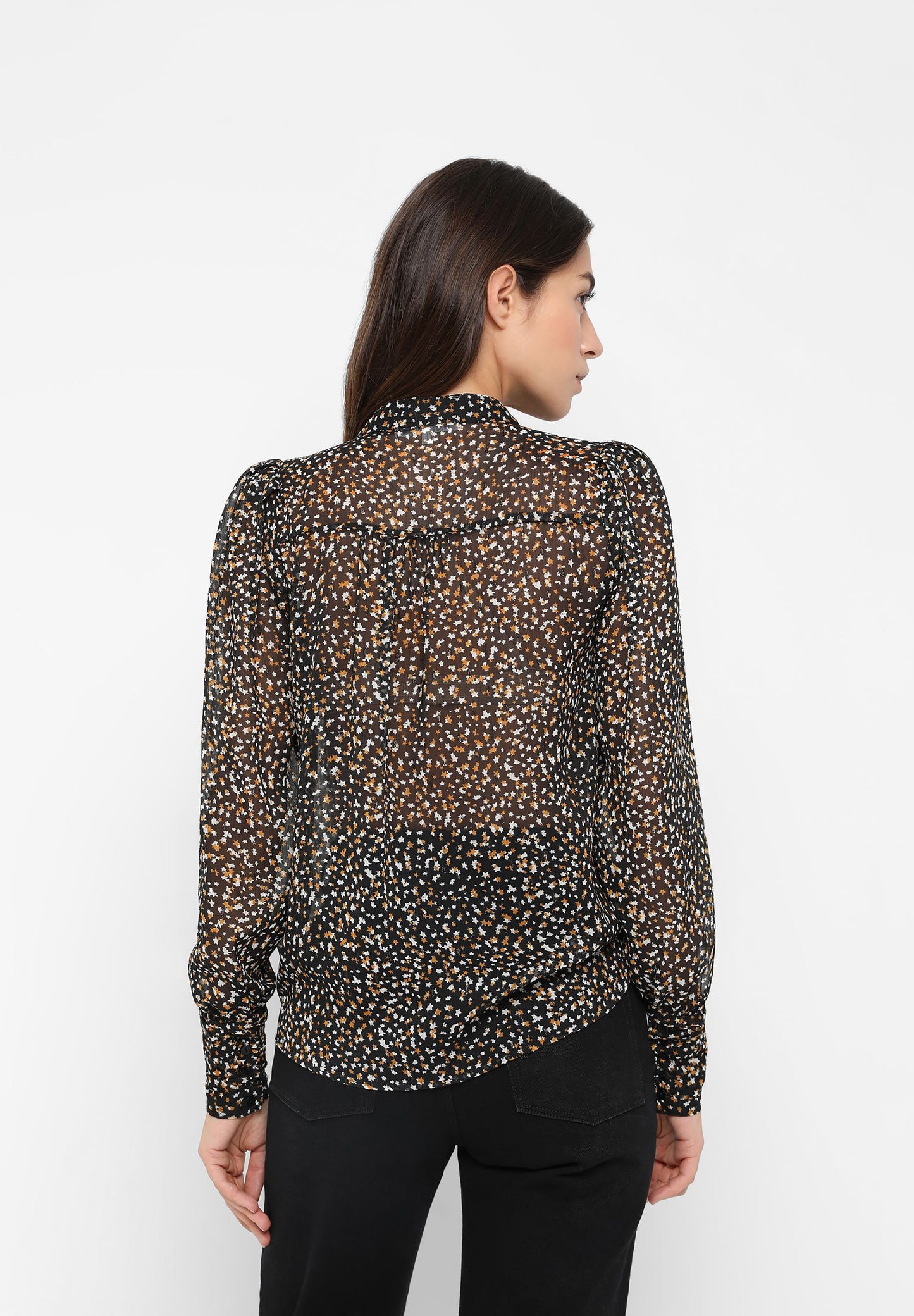 SEMI-SHEER BLOUSE WITH STARS