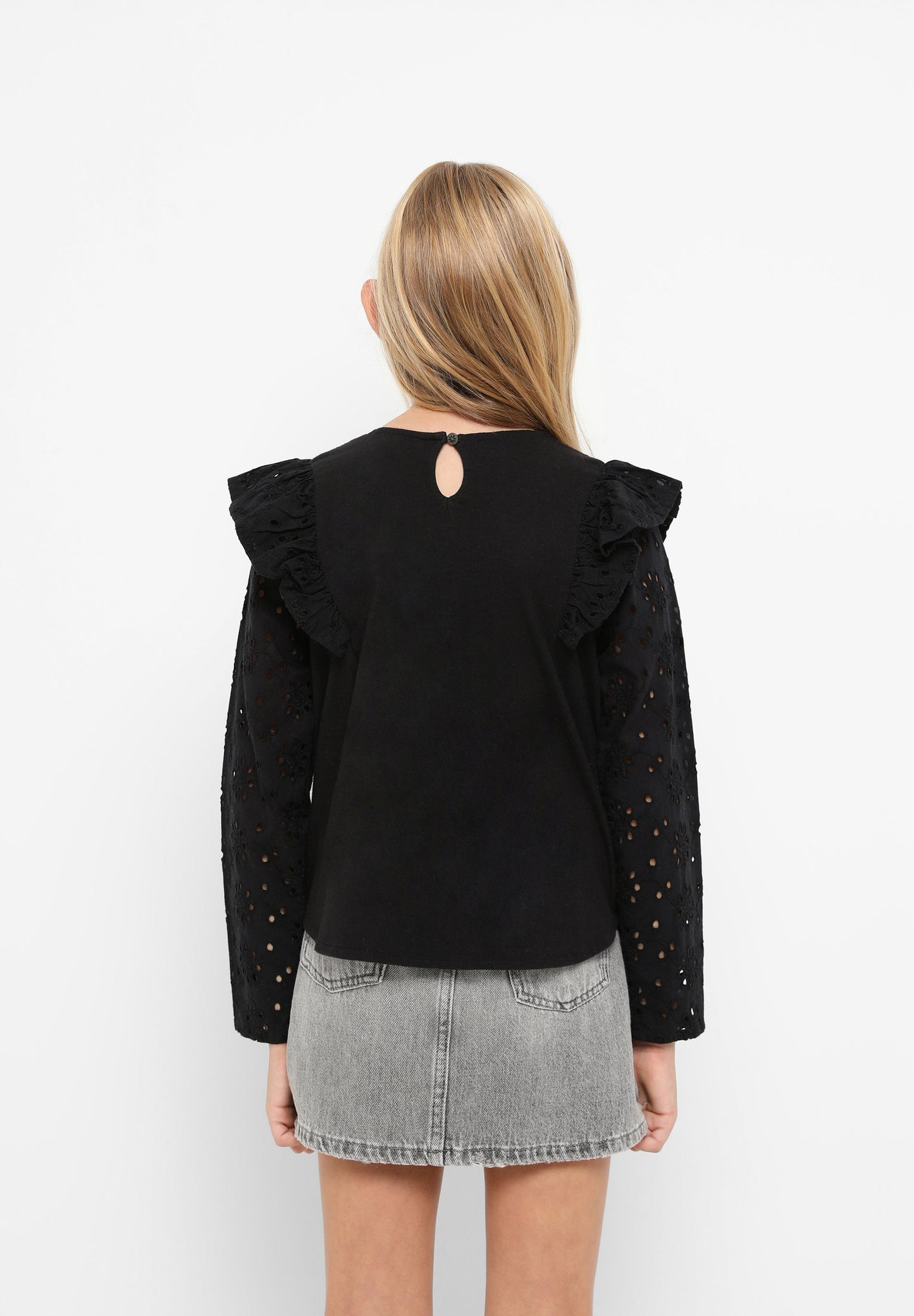 BLOUSE WITH PERFORATED EMBROIDERY