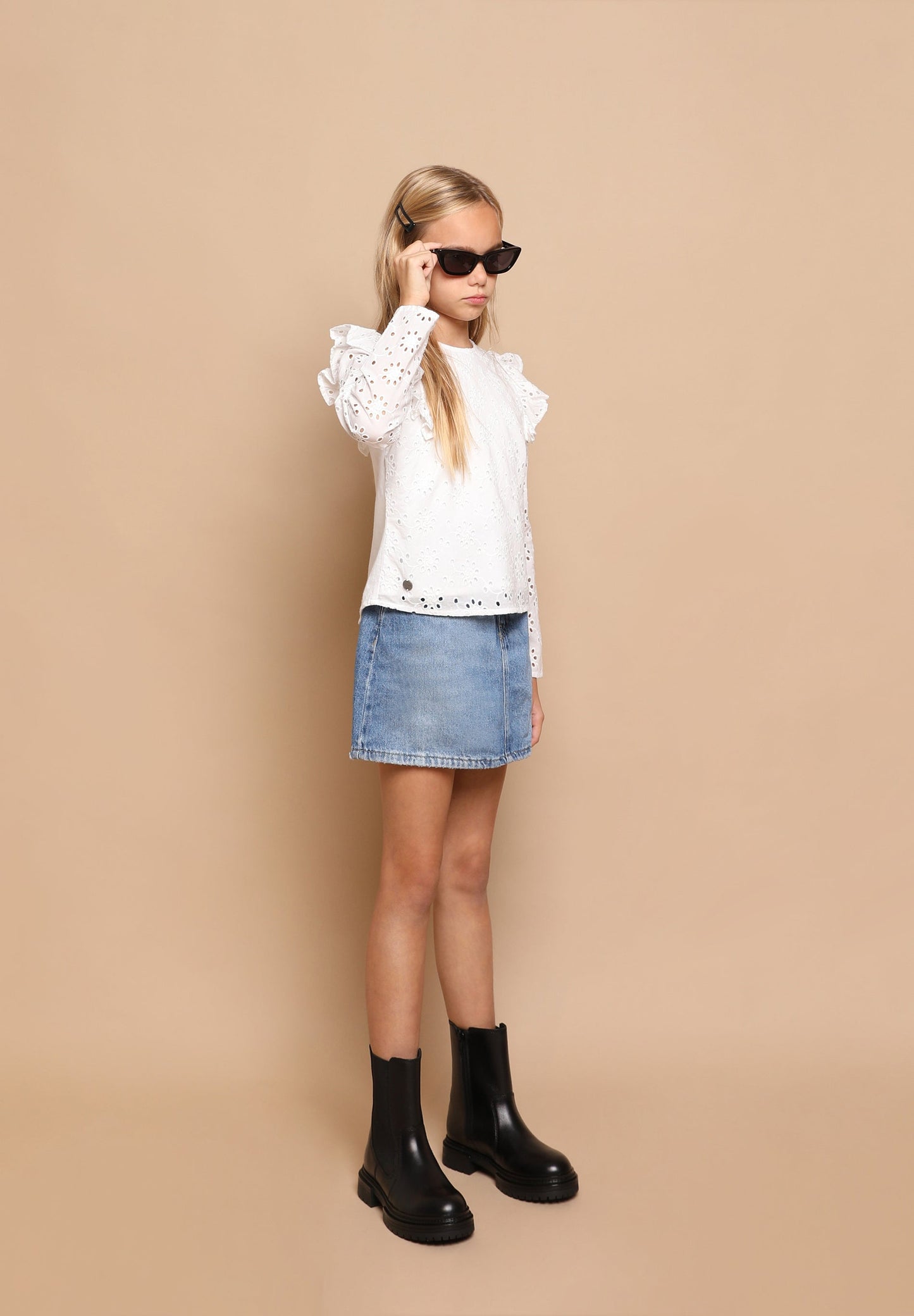 BLOUSE WITH PERFORATED EMBROIDERY