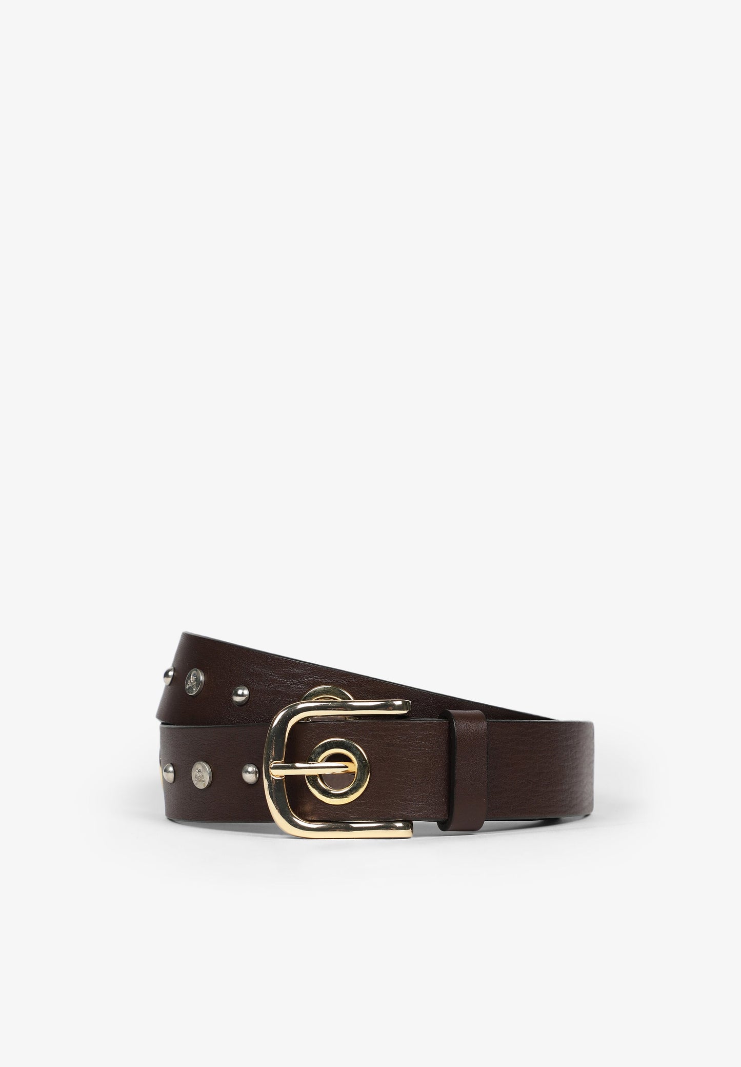 LEATHER BELT WITH GOLD TRIM