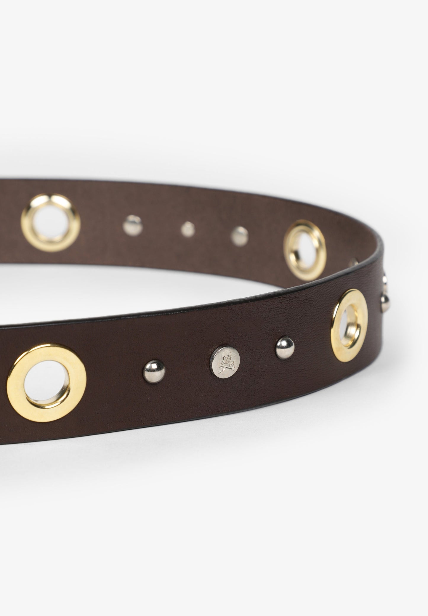 LEATHER BELT WITH GOLD TRIM