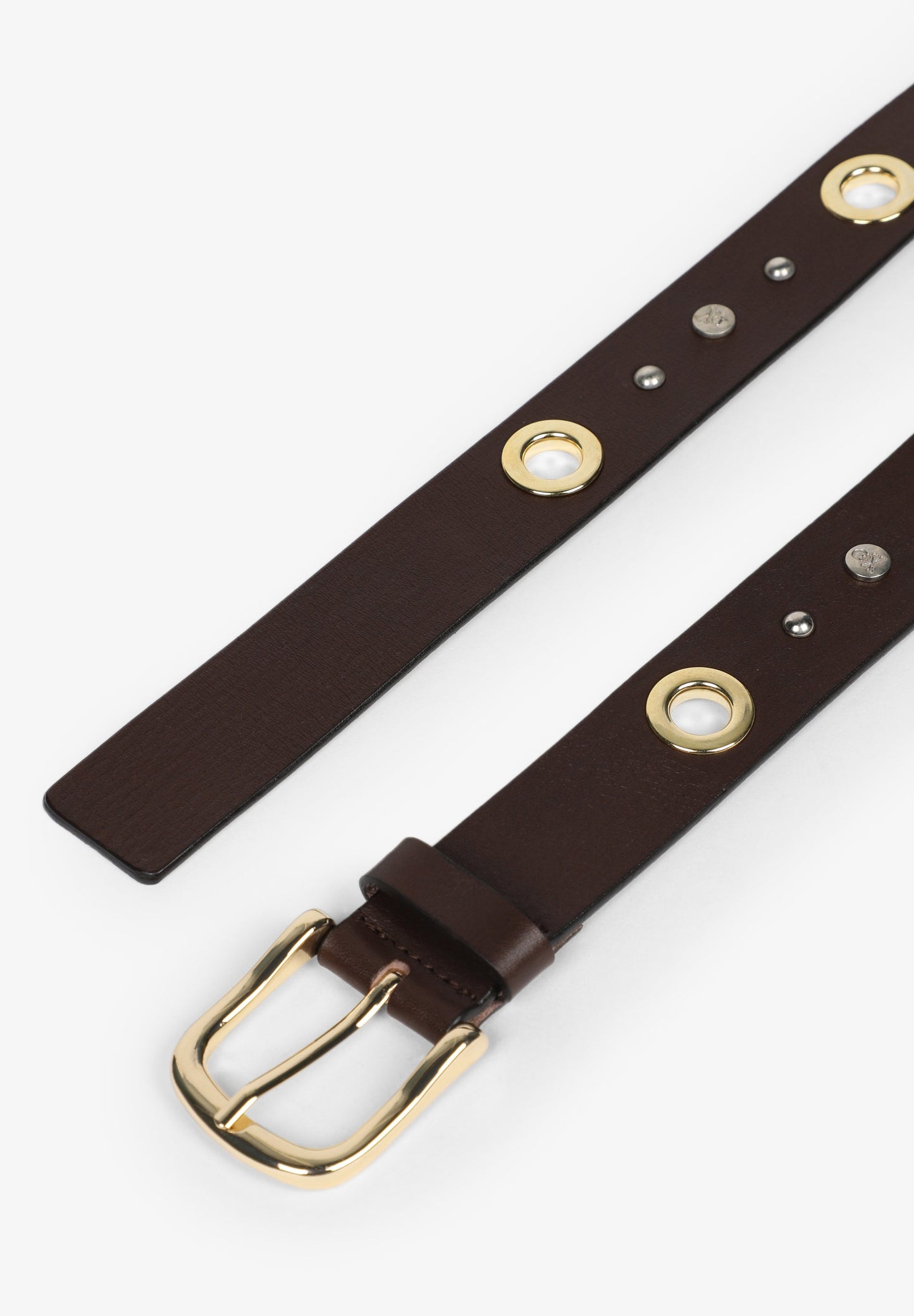 LEATHER BELT WITH GOLD TRIM