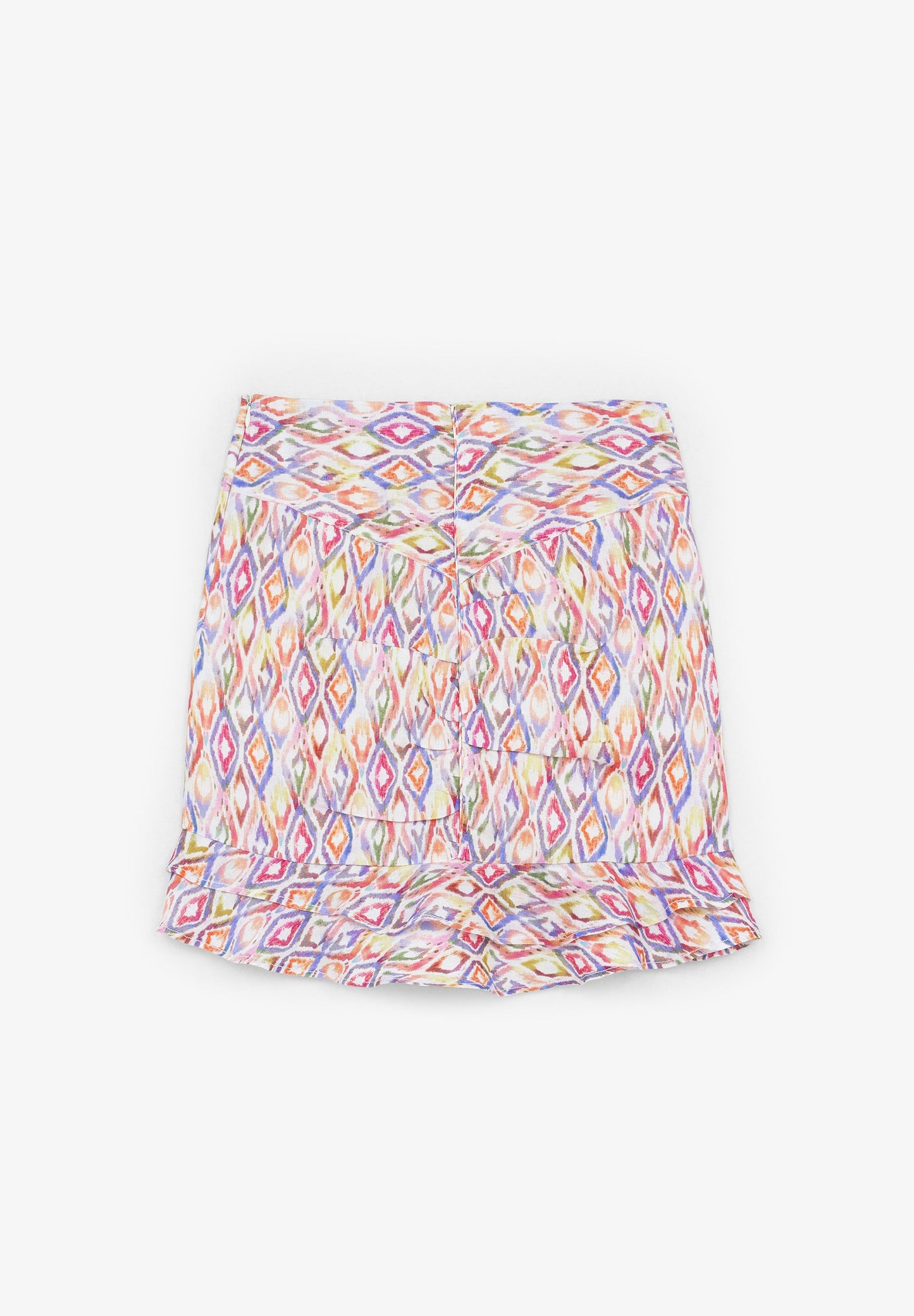 LINEN MINI SKIRT WITH RUFFLES