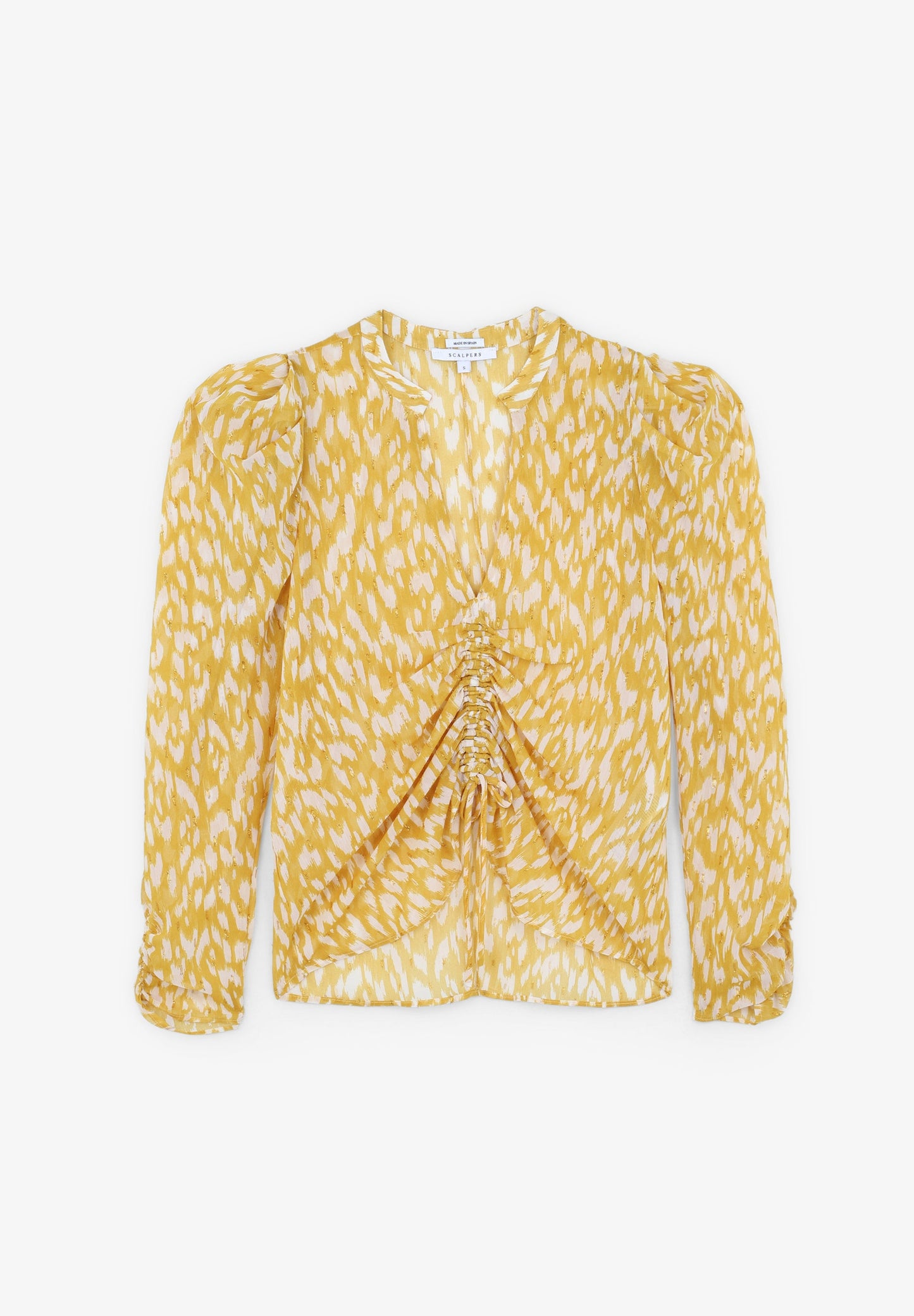 GATHERED PRINT BLOUSE