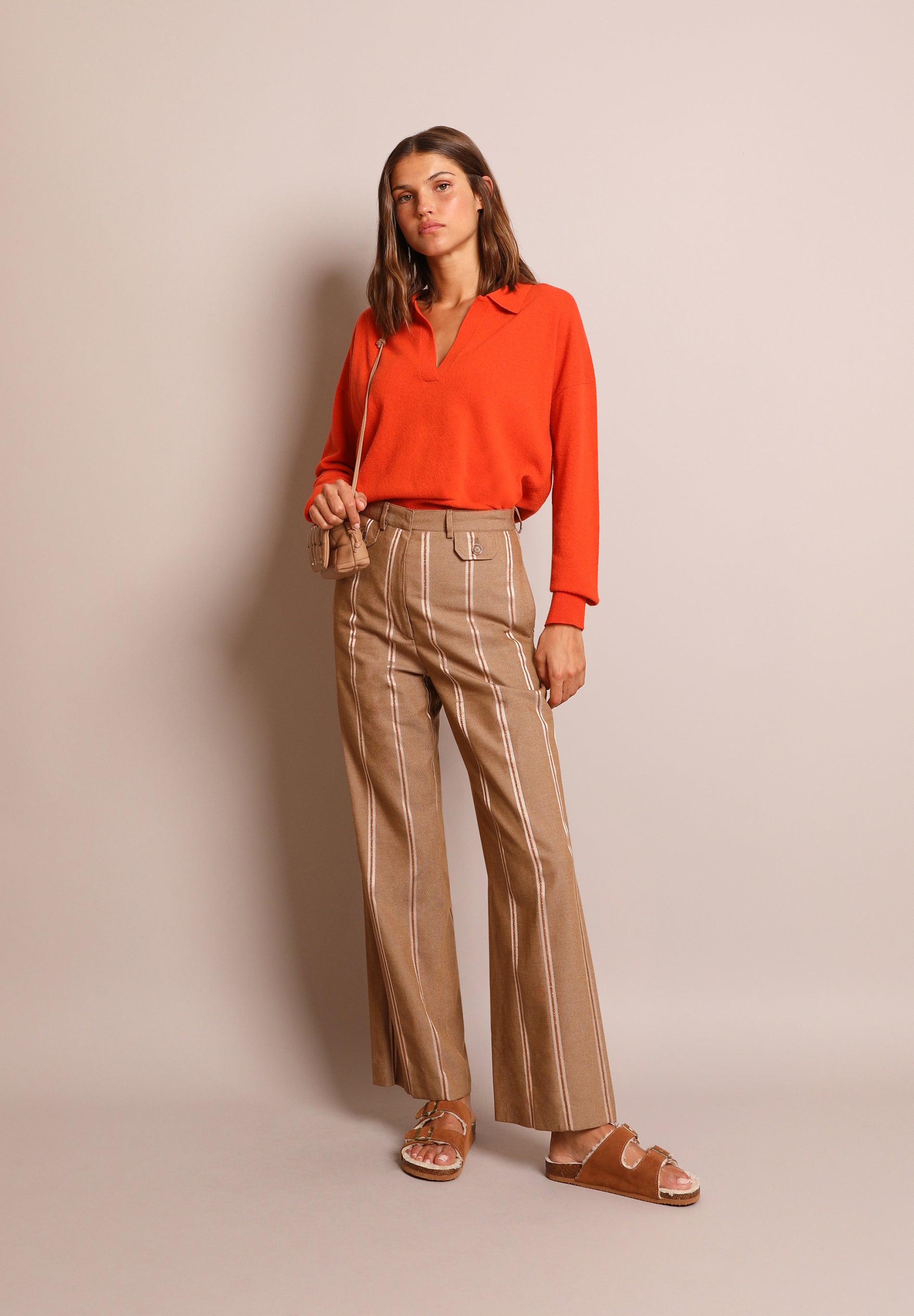 METALLIC STRIPED TROUSERS