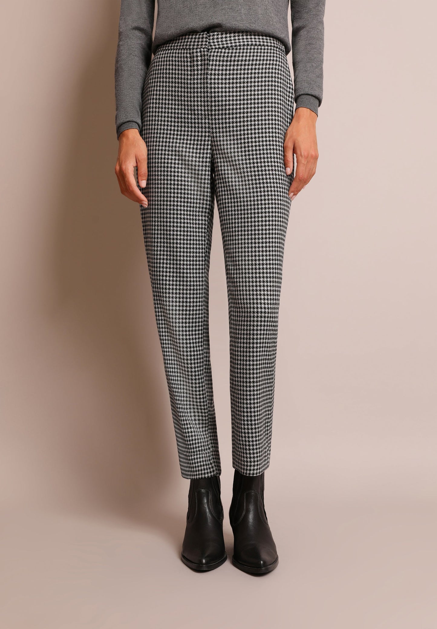 METALLIC CHECK TROUSERS