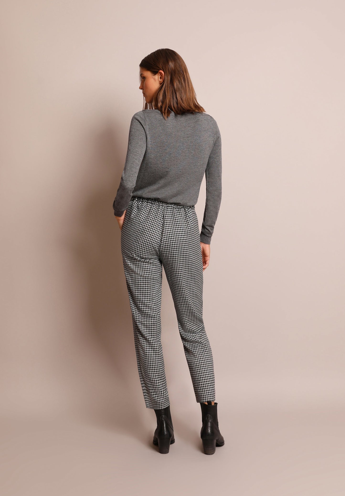 METALLIC CHECK TROUSERS