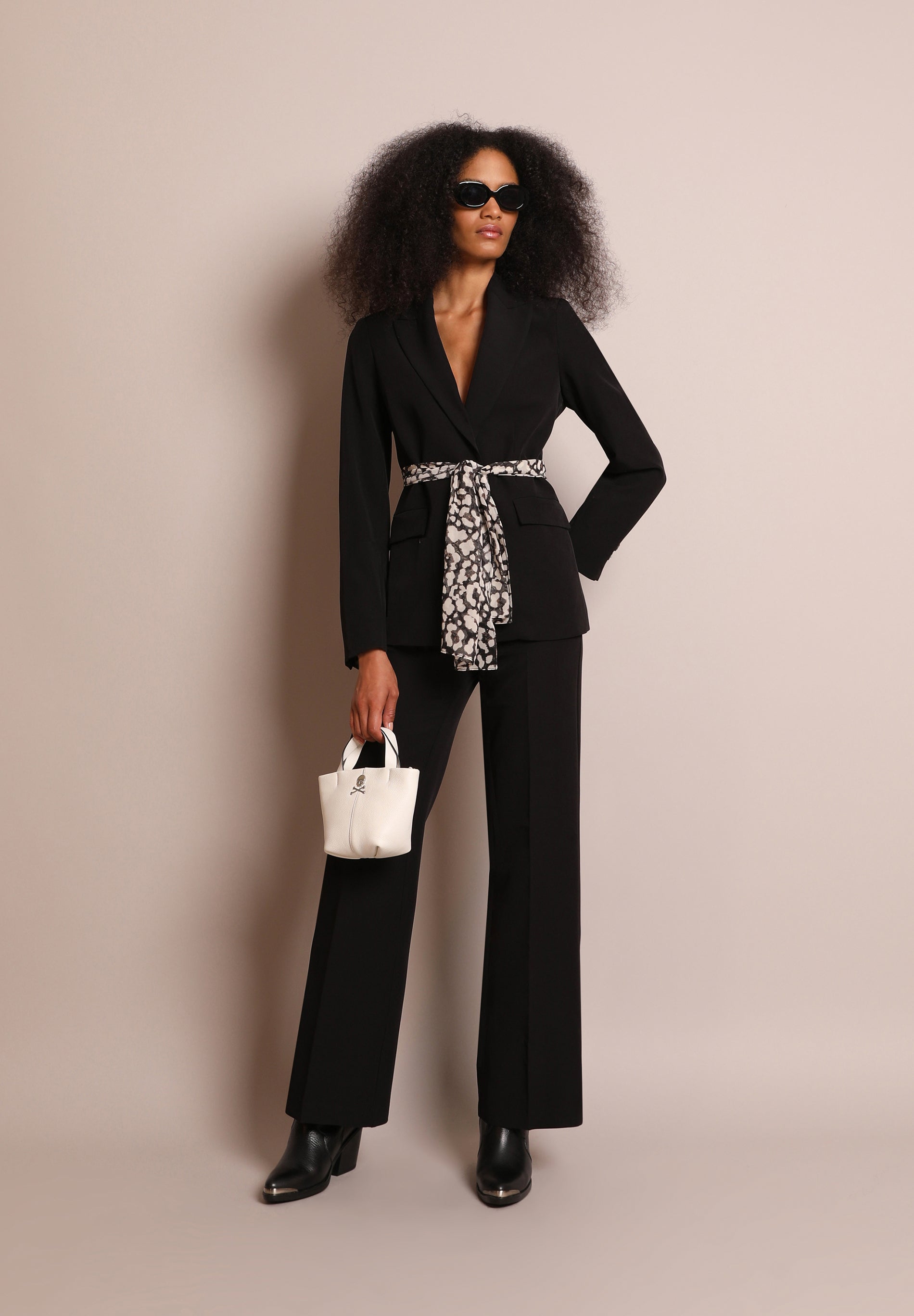 ANIMAL PRINT BLAZER WITH BELT