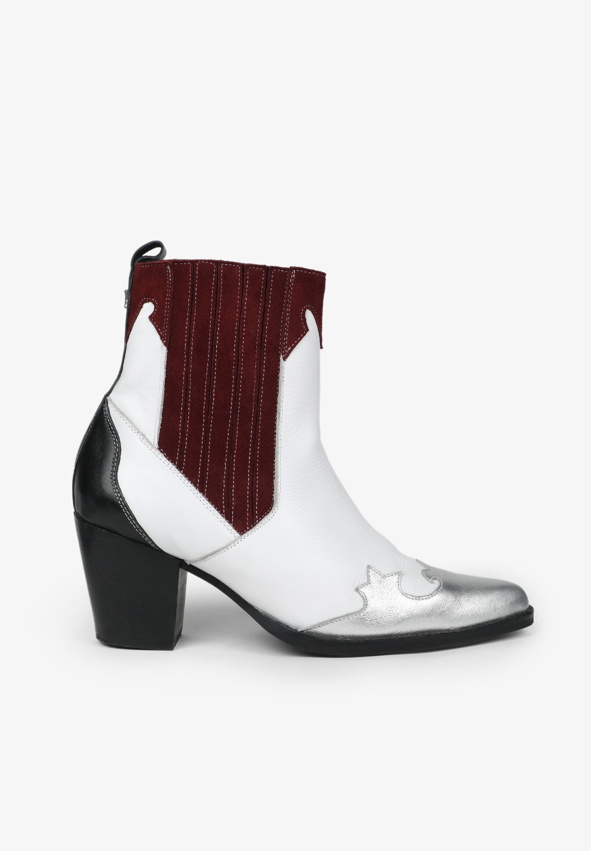 CONTRAST COWBOY ANKLE BOOTS