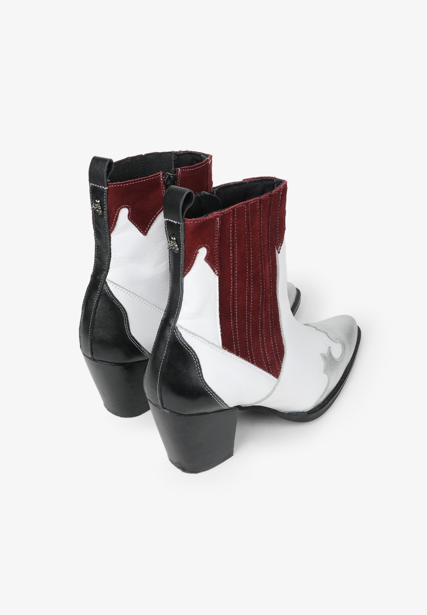 CONTRAST COWBOY ANKLE BOOTS