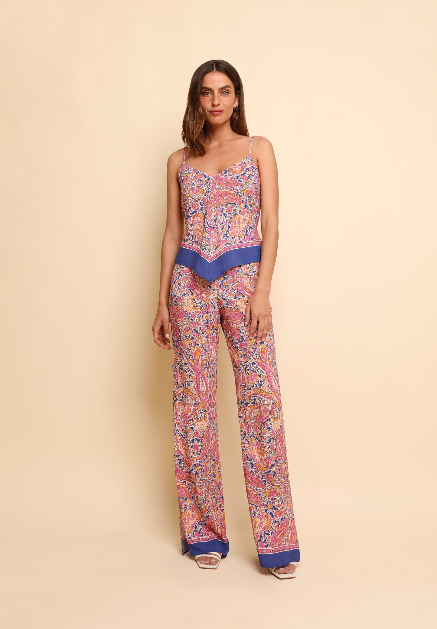 FLARED PRINTED TROUSERS