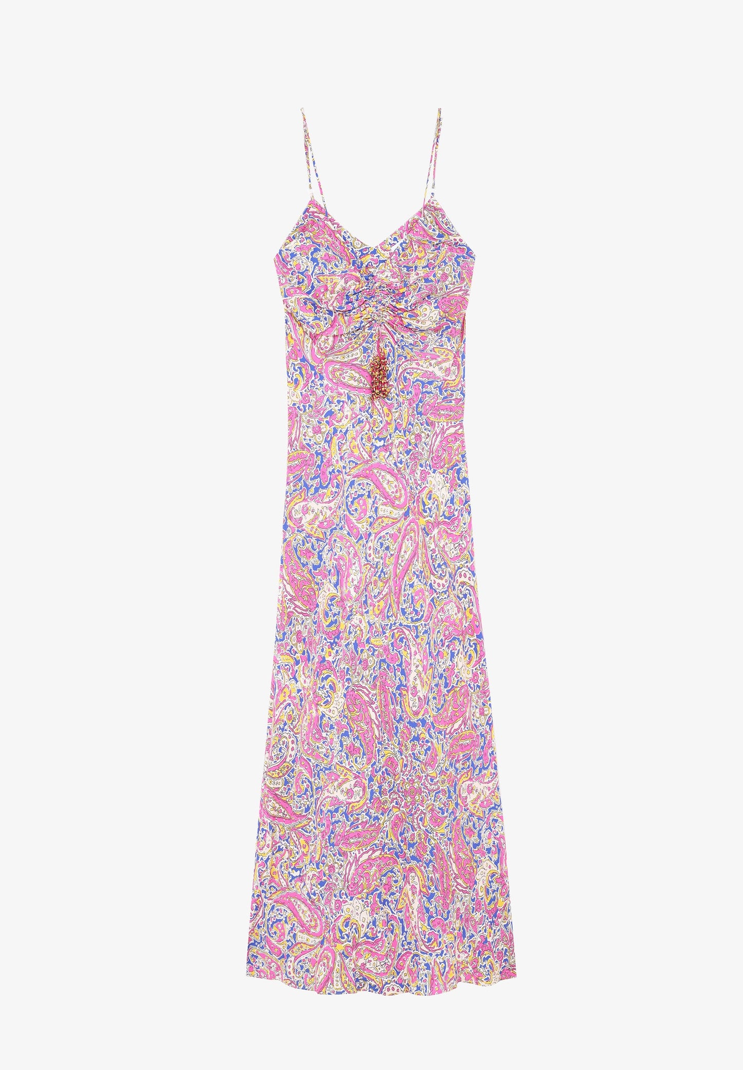 LONG PAISLEY PRINT DRESS