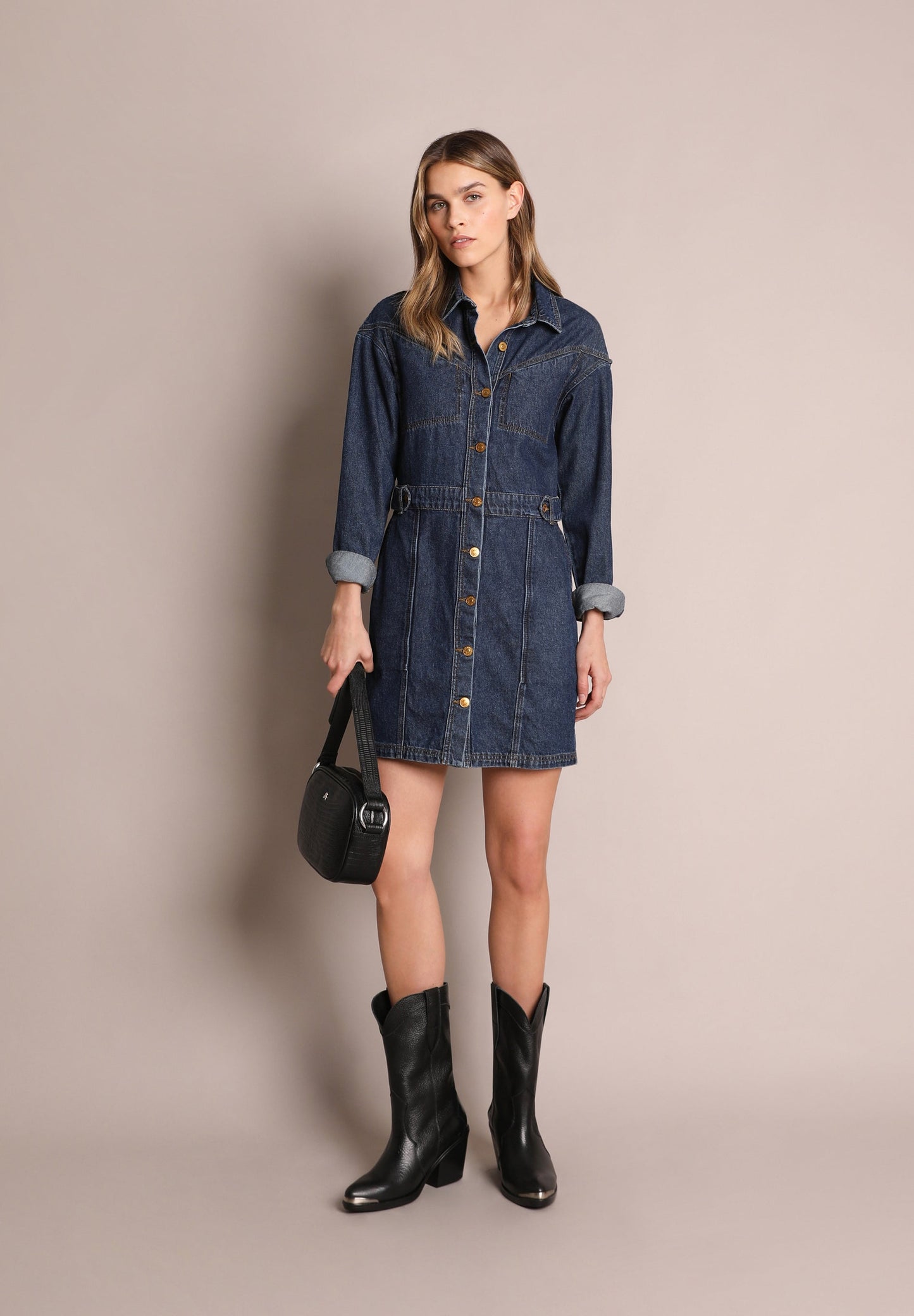 DENIM MINI DRESS