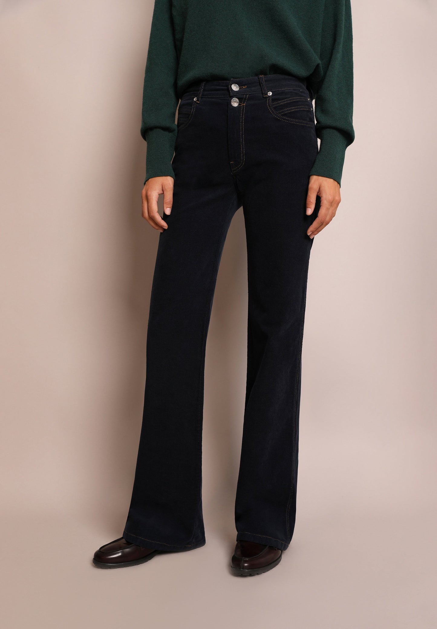 FLARED TROUSERS WITH DOUBLE BUTTON