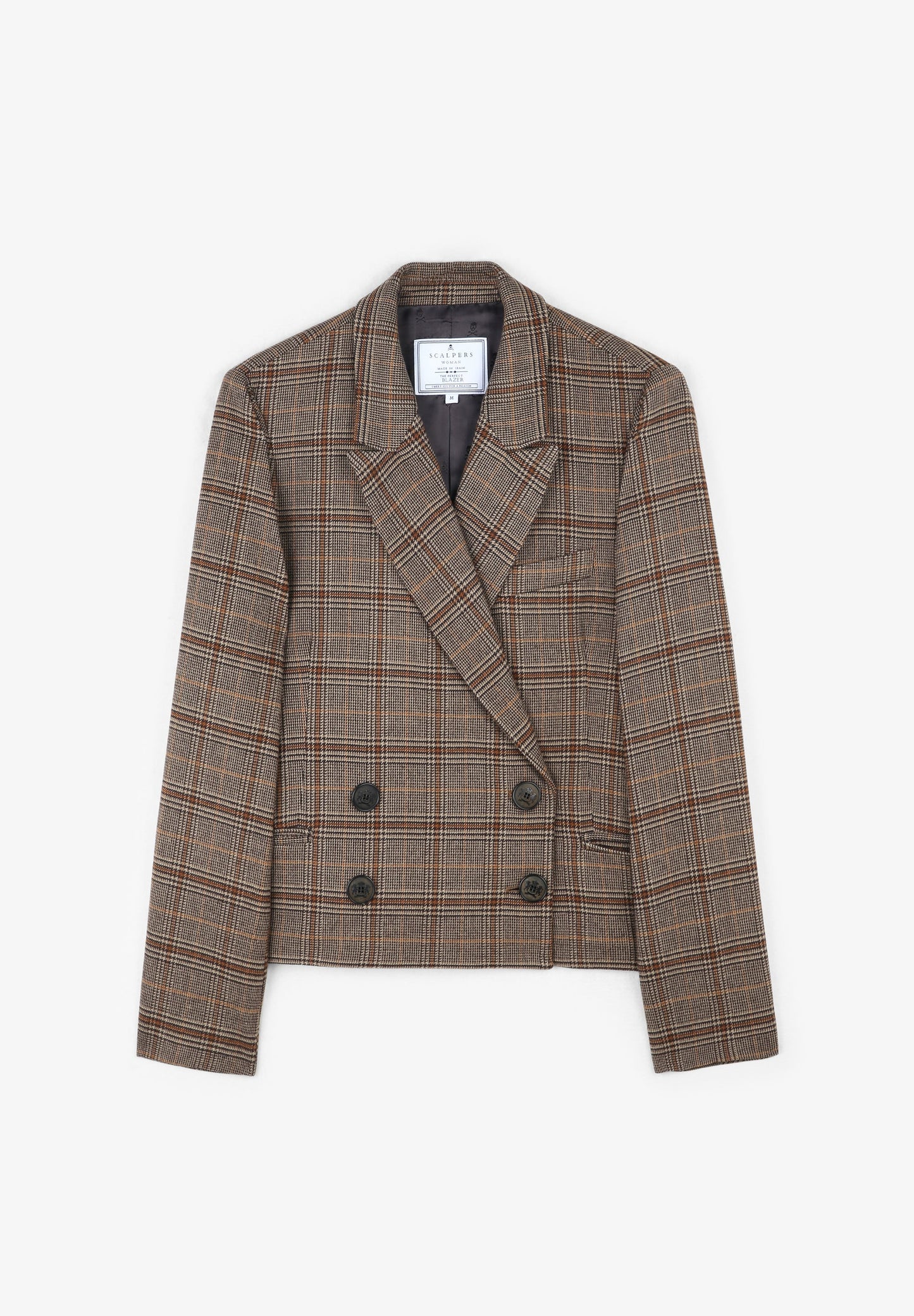 CROPPED CHECK BLAZER