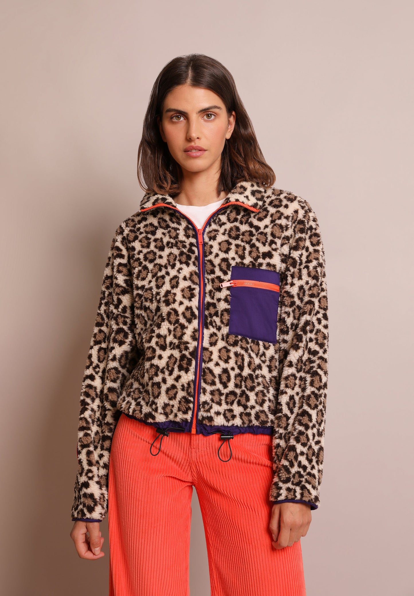 ANIMAL PRINT FLEECE JACKET