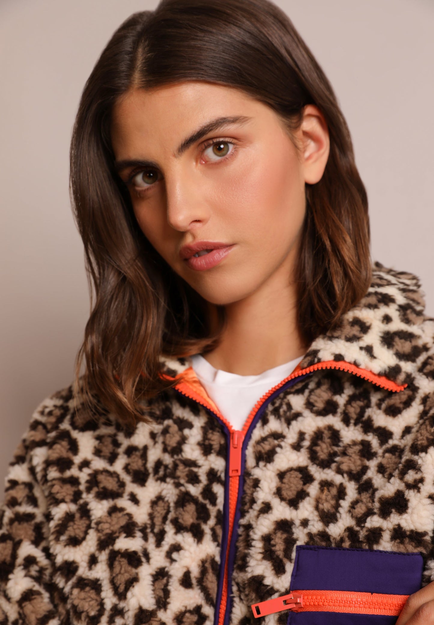 ANIMAL PRINT FLEECE JACKET