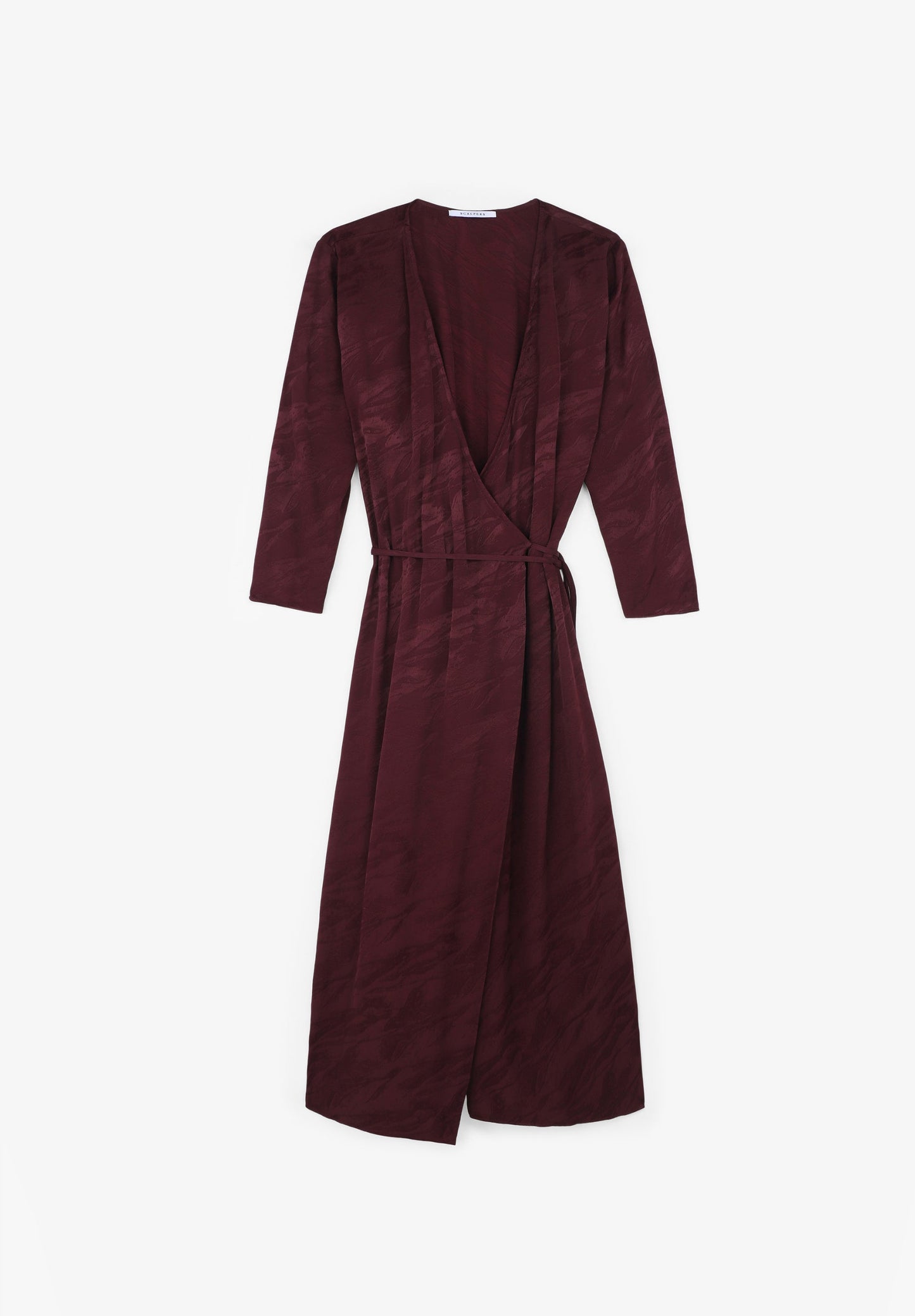 JACQUARD CROSSOVER MIDI DRESS