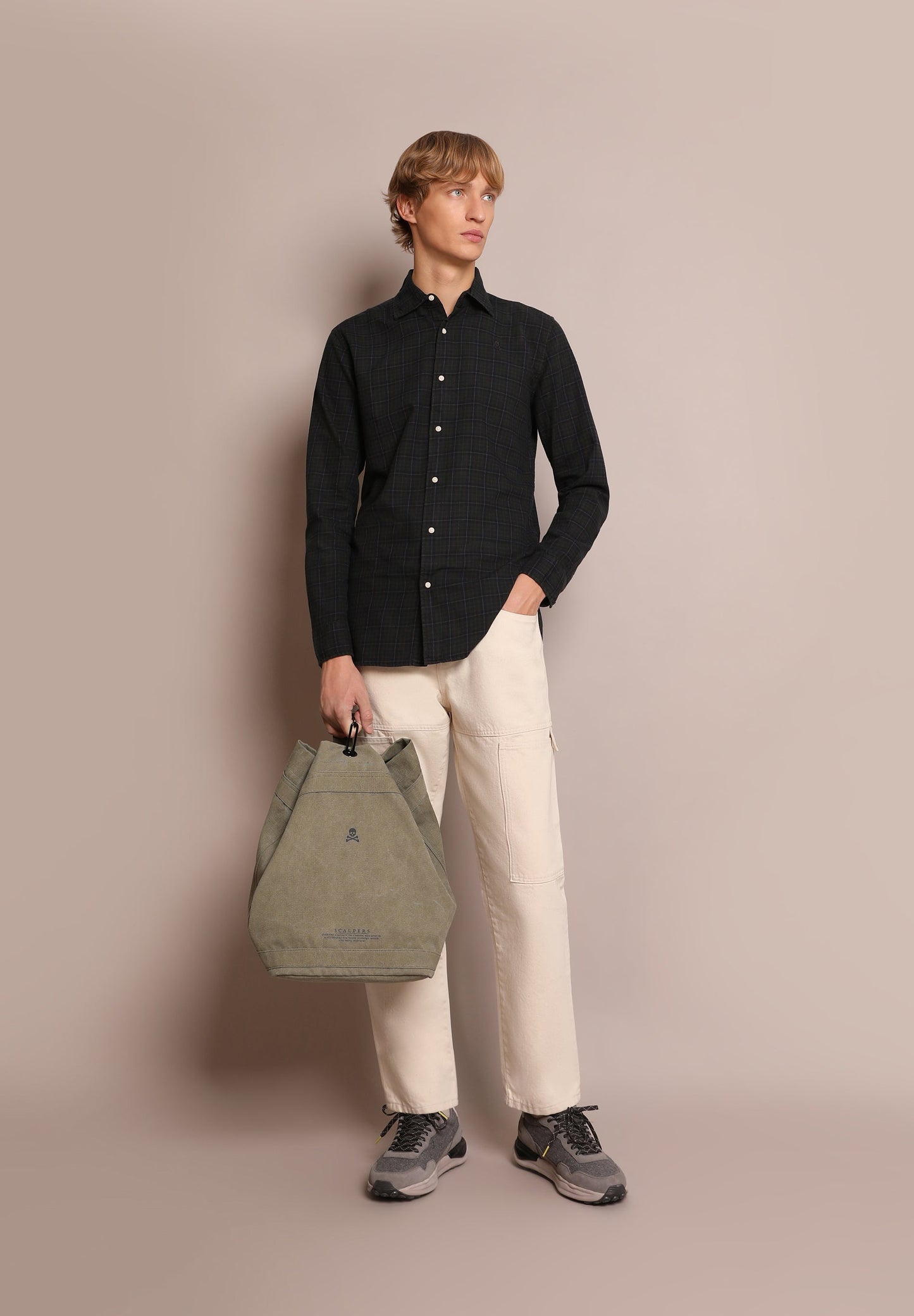 MINI CHECK SHIRT WITH SKULL