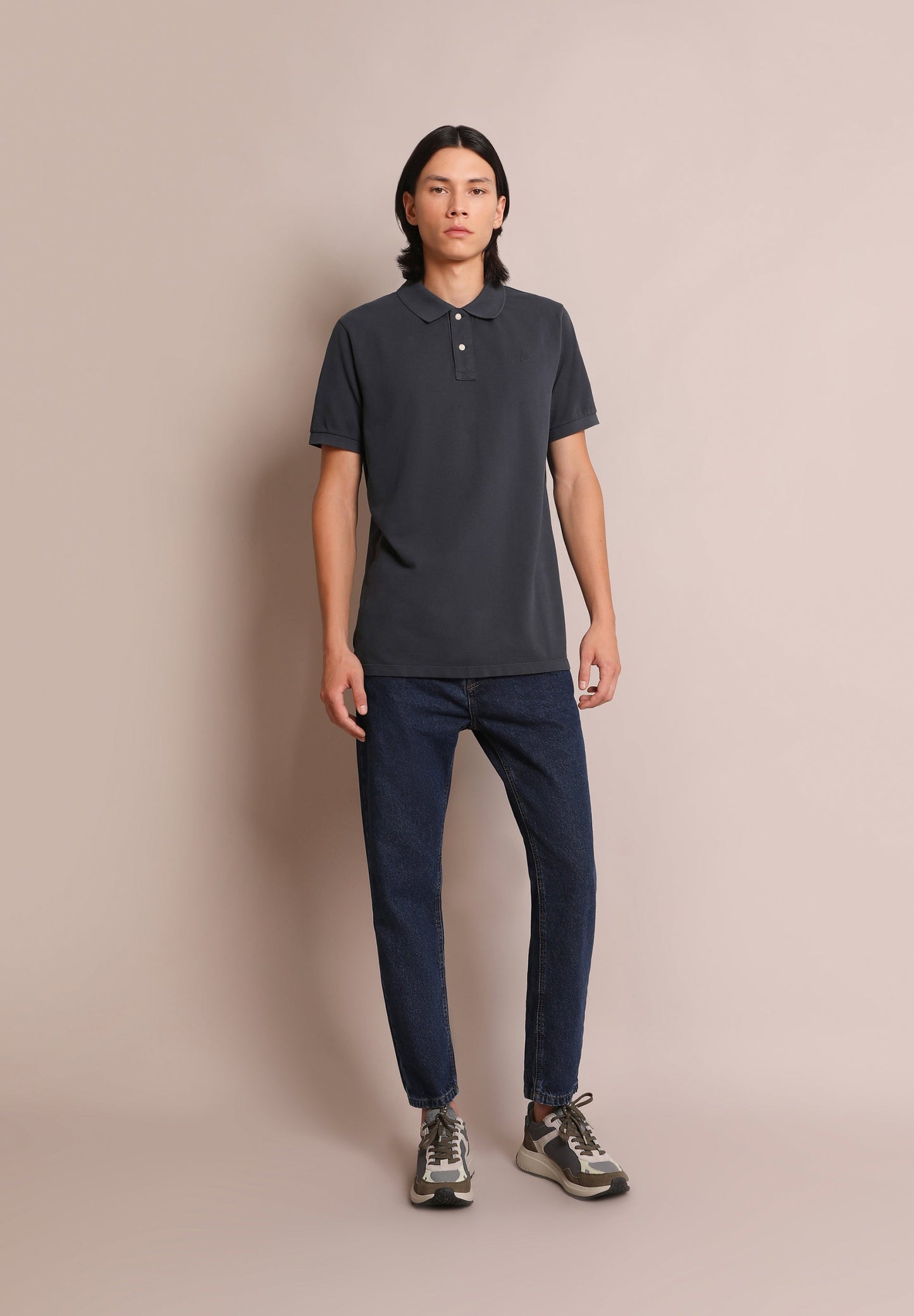 BASIC POLO SHIRT WITH SKULL DETAIL