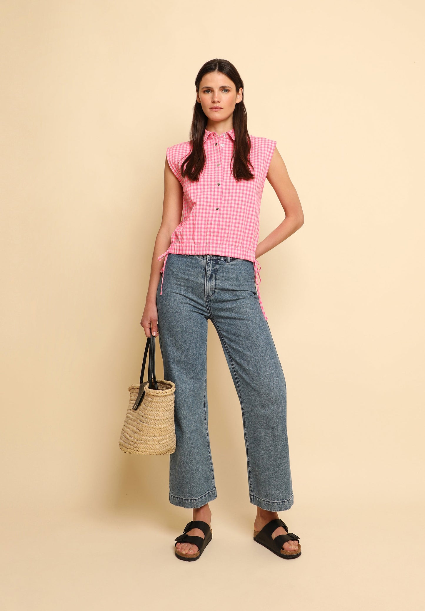 GATHERED STRIPED SHIRT