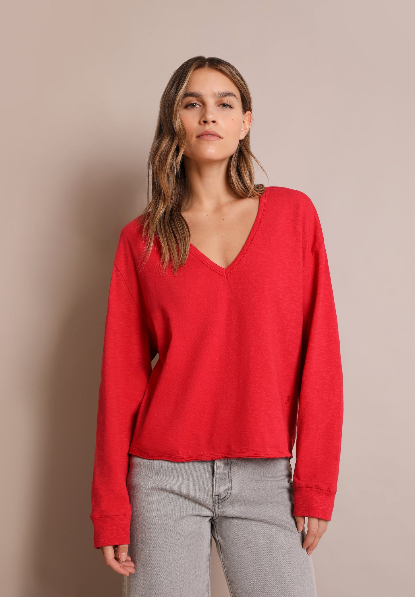 LONG SLEEVE RIBBED T-SHIRT