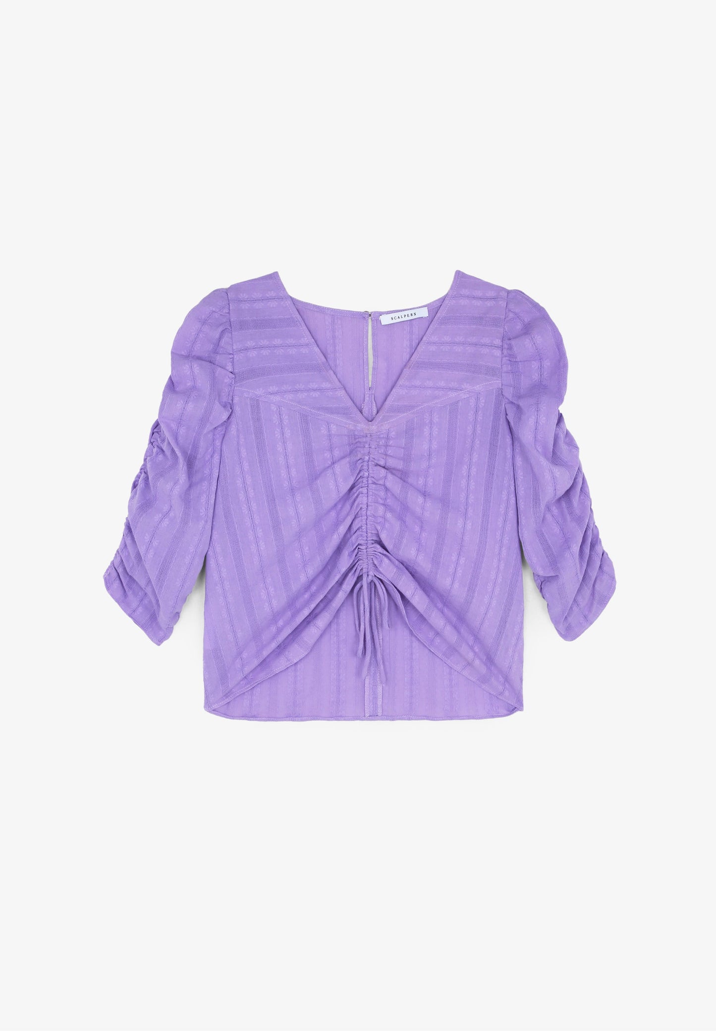 GATHERED STRIPED BLOUSE