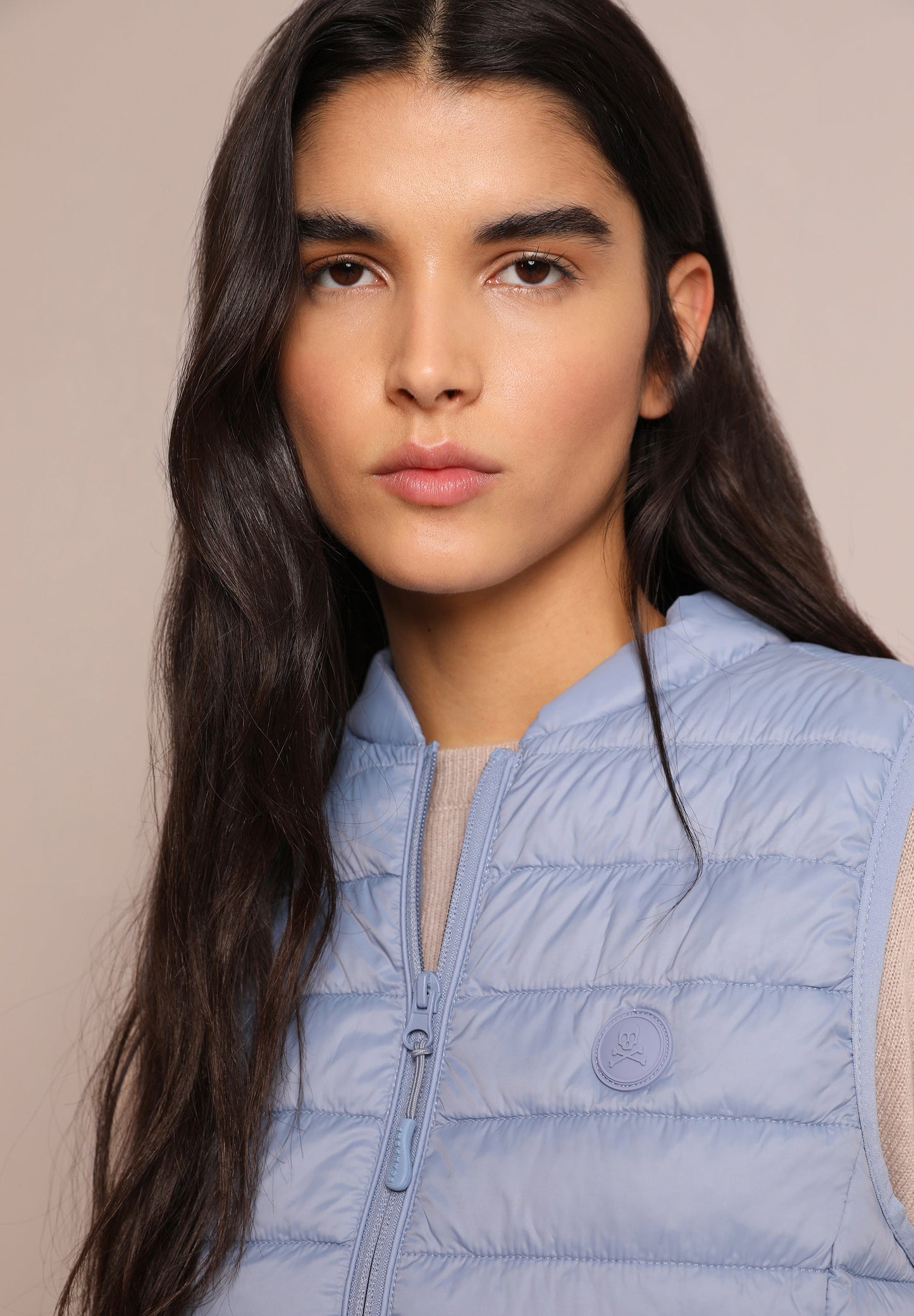 QUILTED GILET WITH SKULL DETAIL