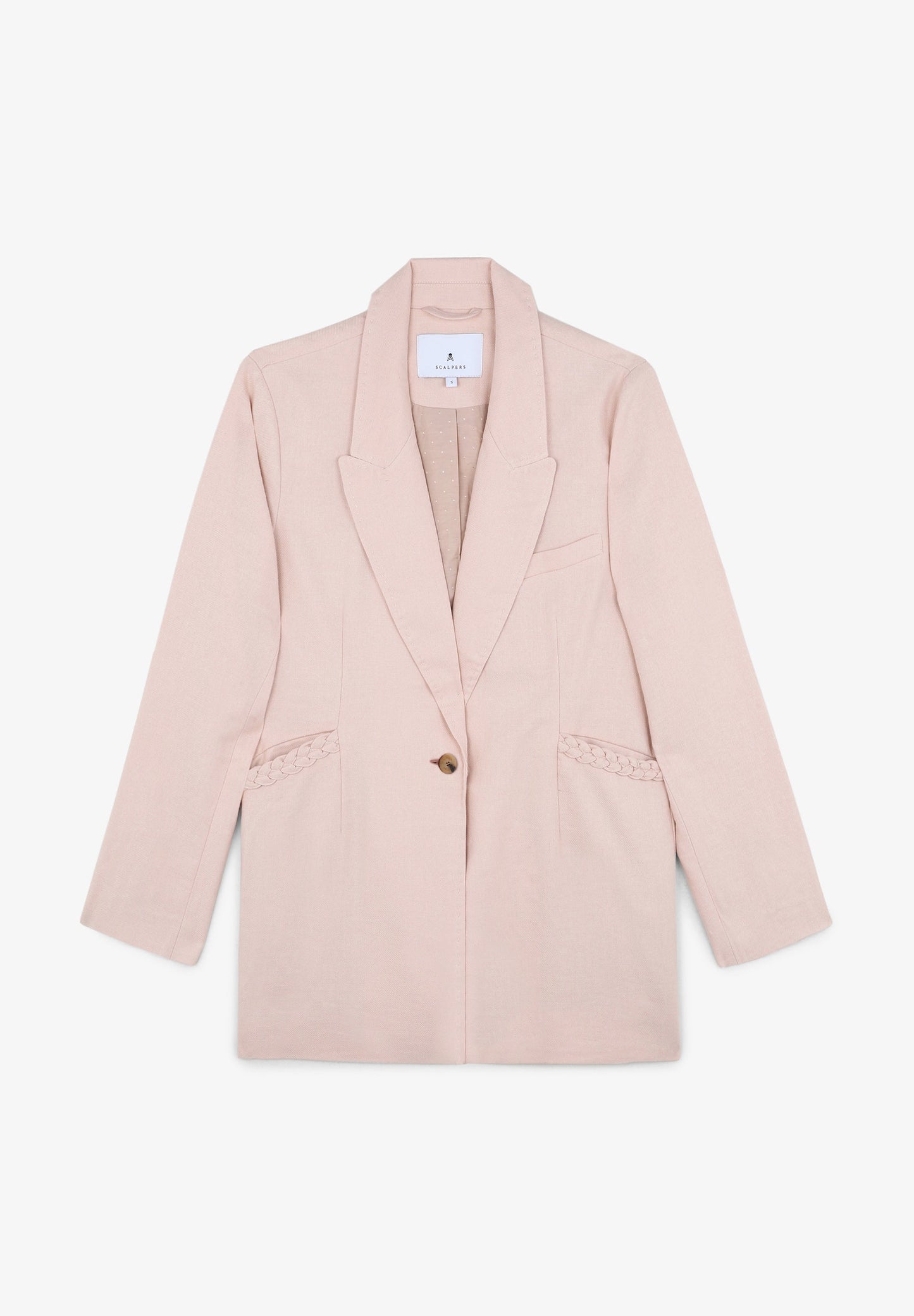 LINEN BLAZER WITH BRAIDED DETAILS