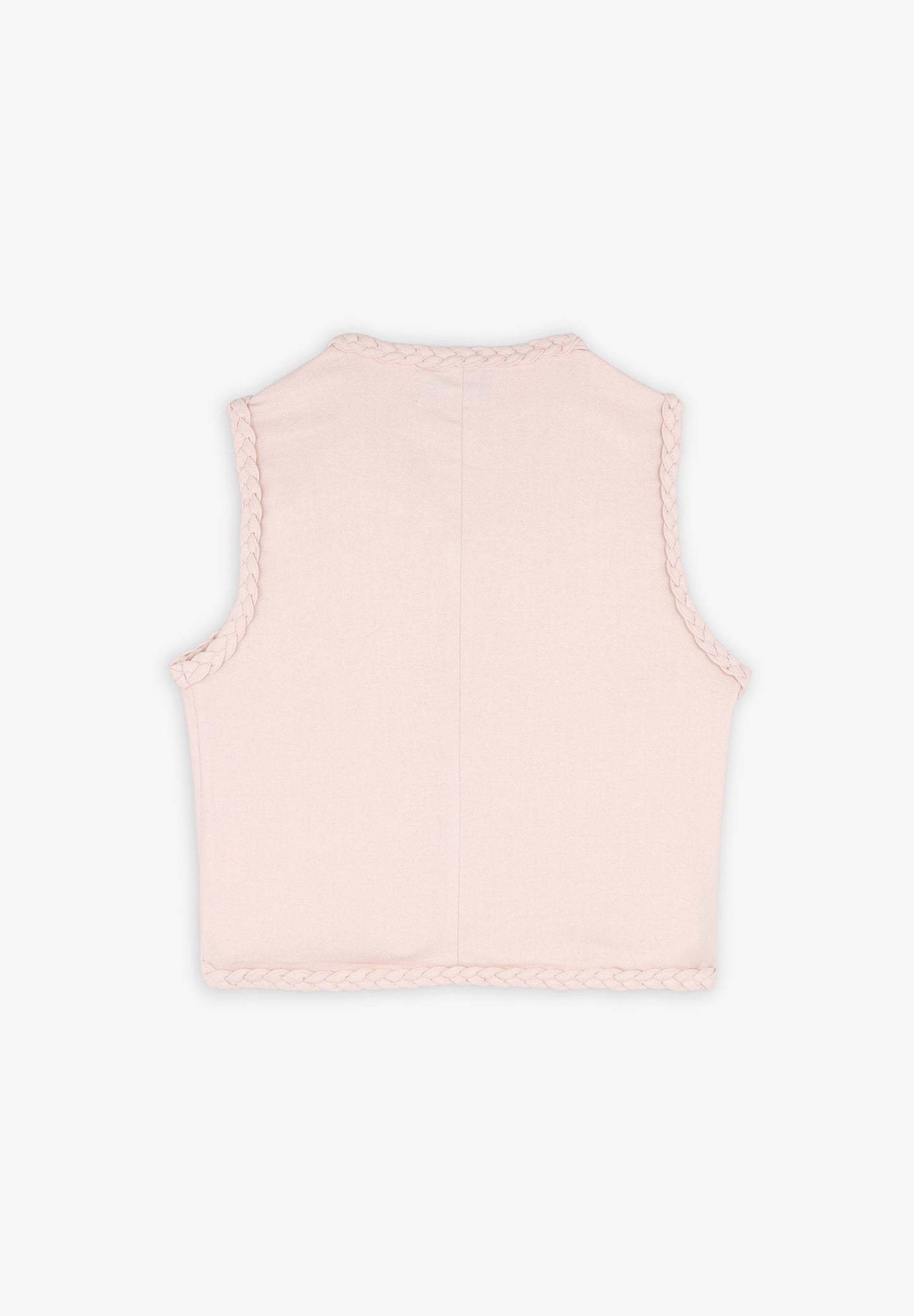 LINEN WAISTCOAT WITH BRAIDED DETAILS